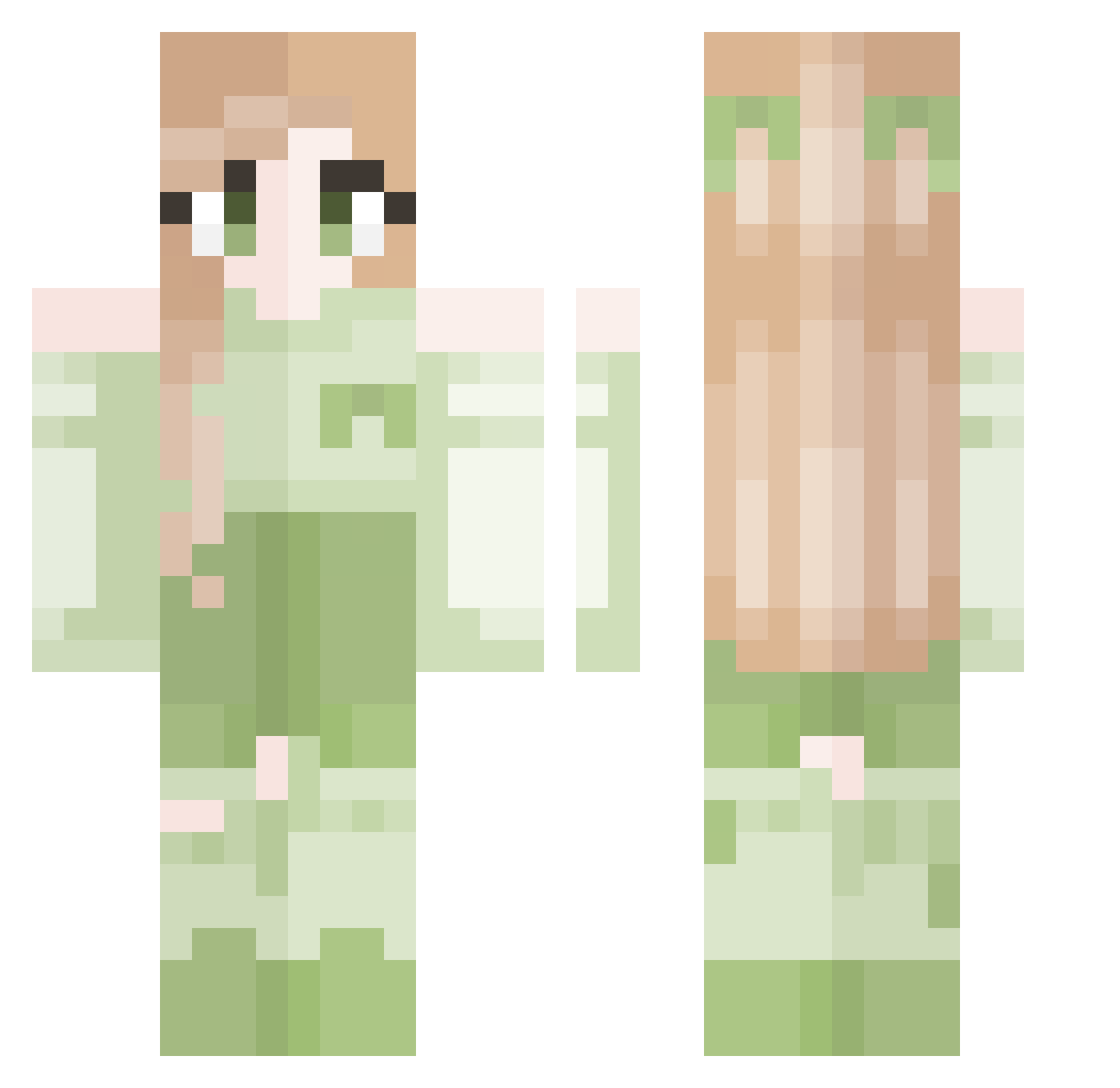 DariaBee Minecraft skin, front and back view