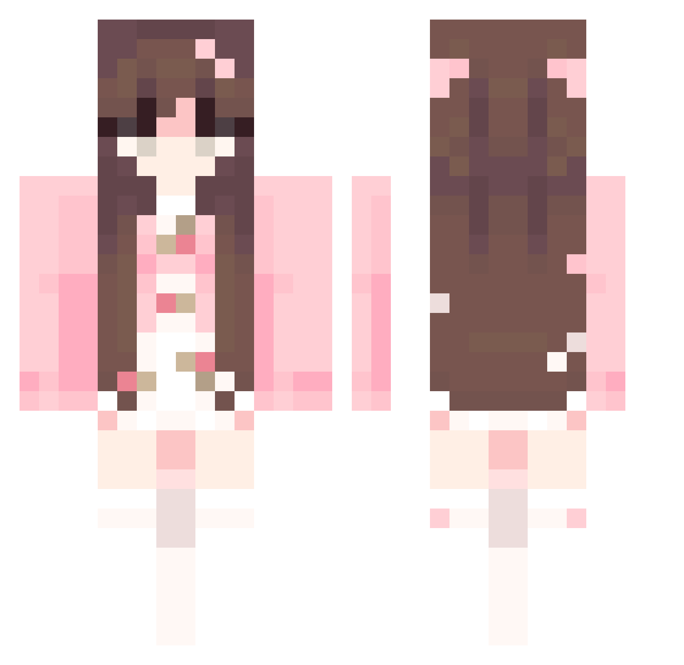 yvruu Minecraft skin, front and back view