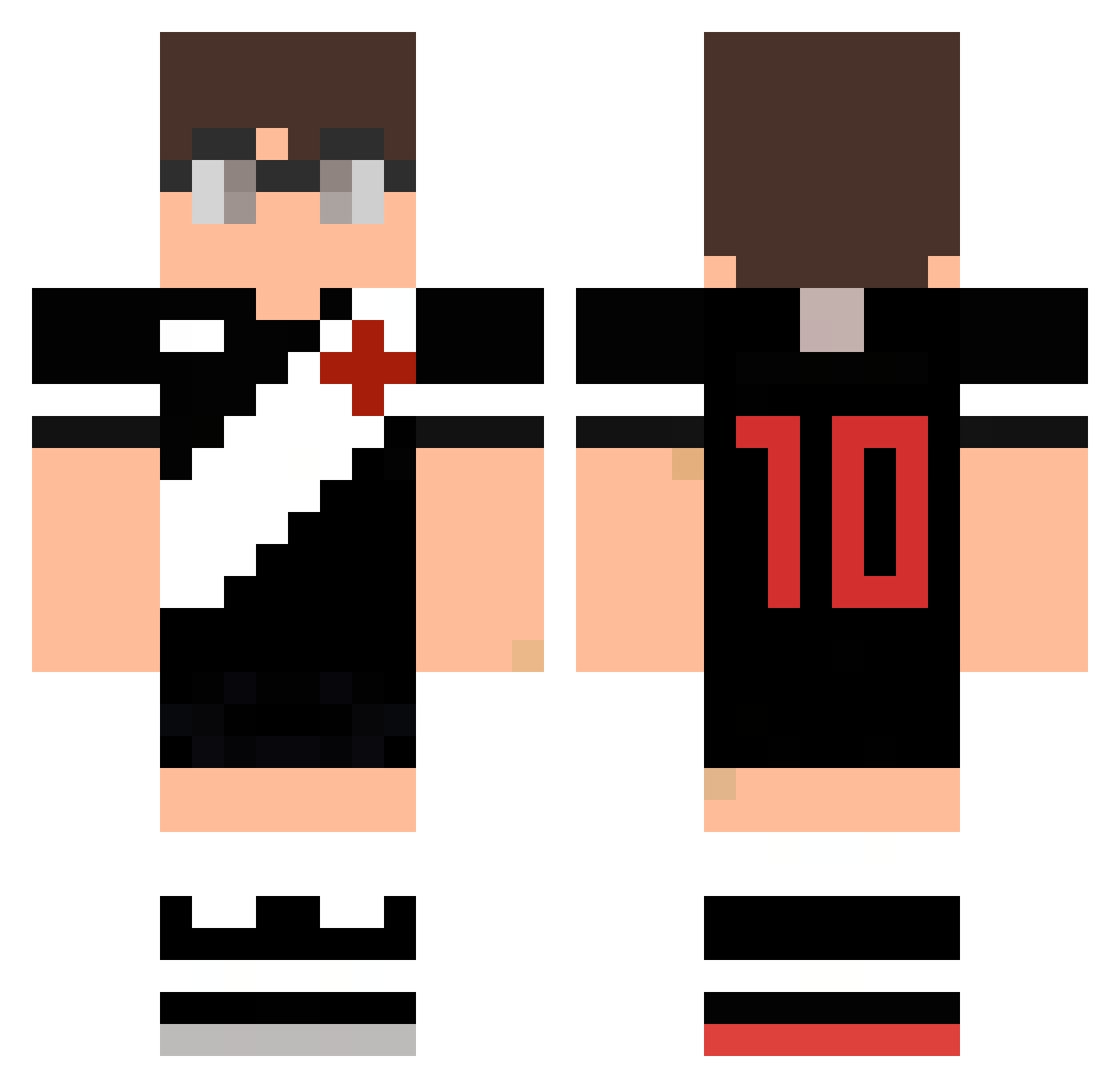 whereismynull Minecraft skin, front and back view