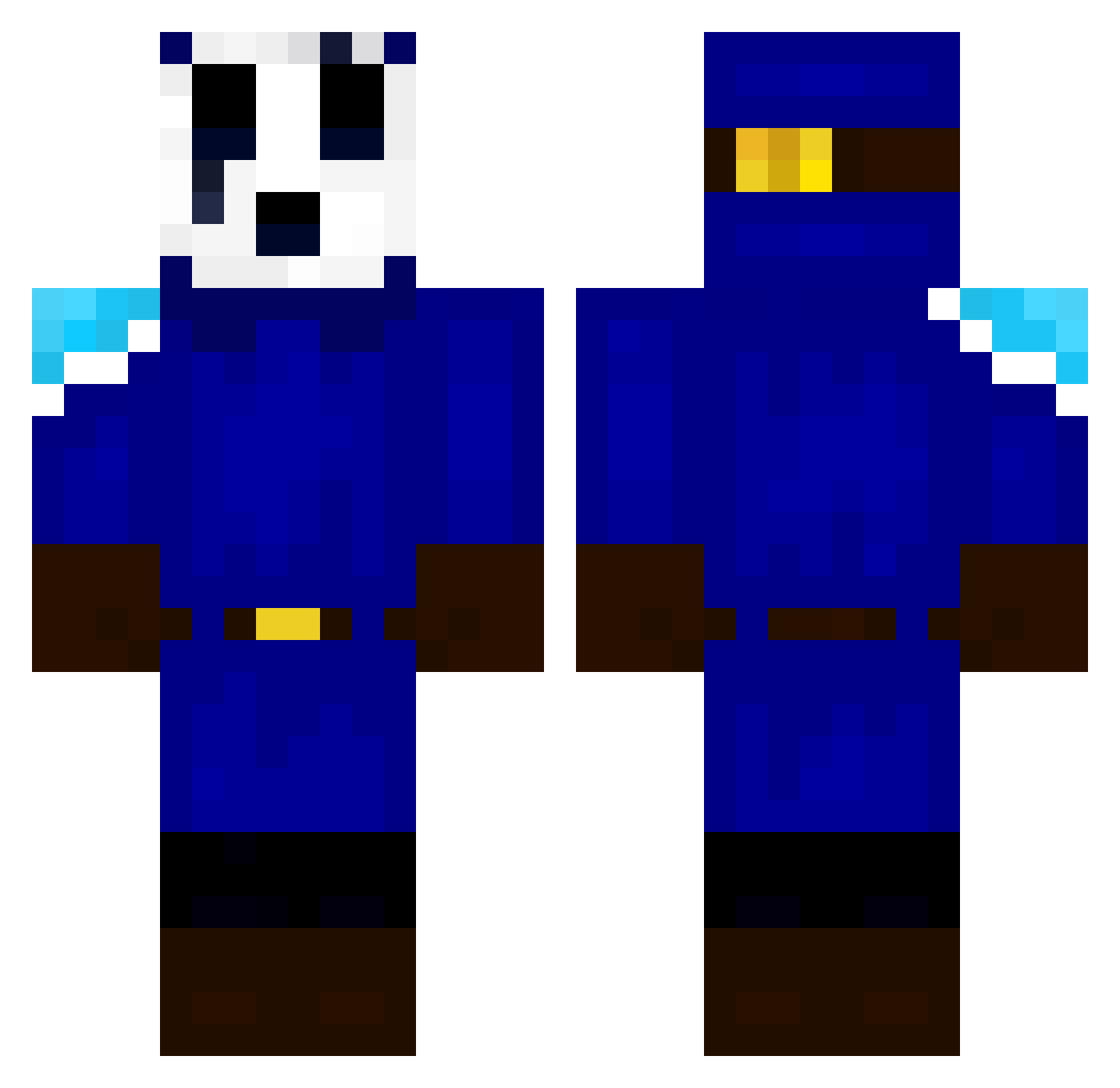 shyguysam2 Minecraft skin, front and back view