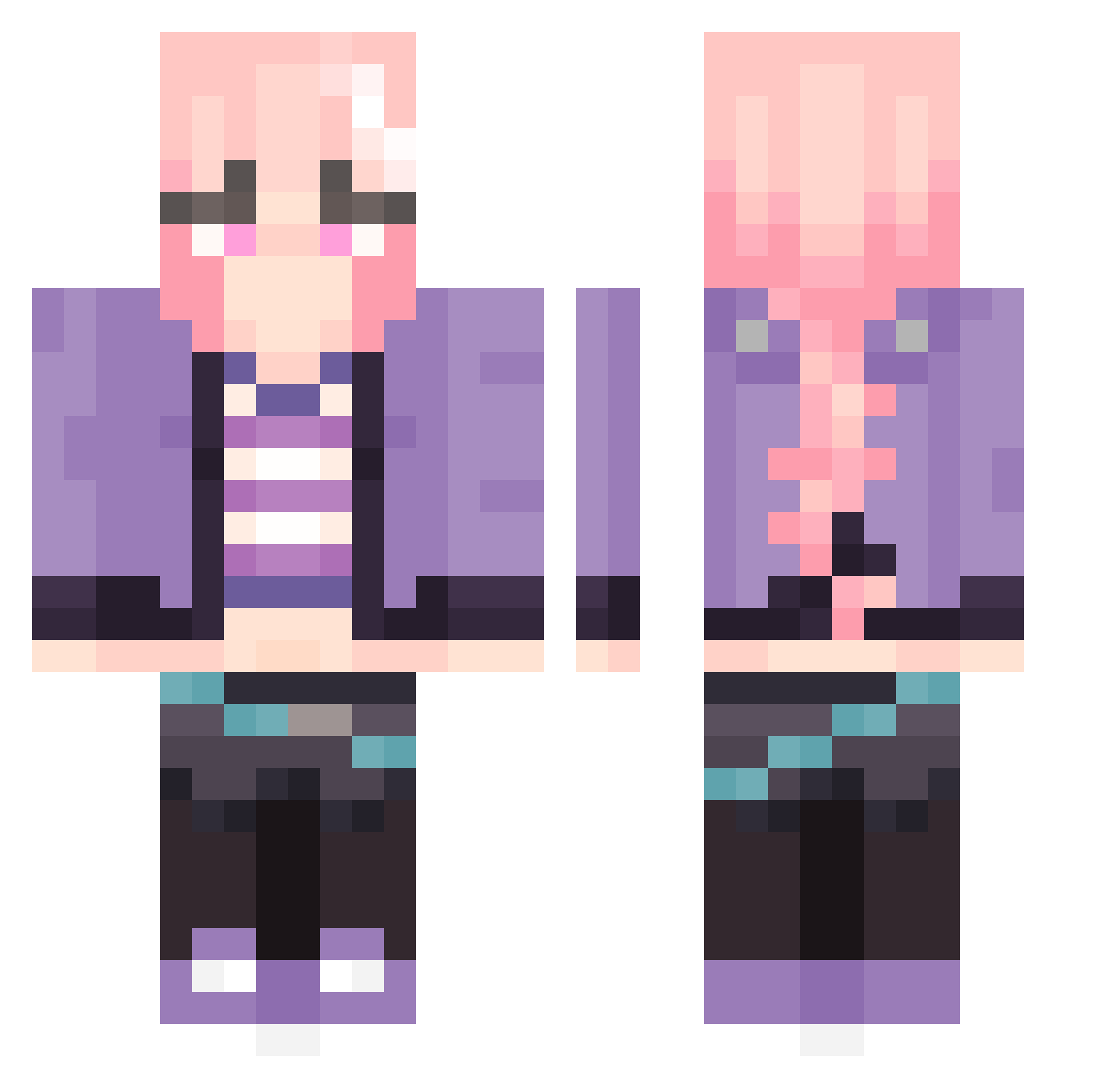 ItzOdiumal Minecraft skin, front and back view