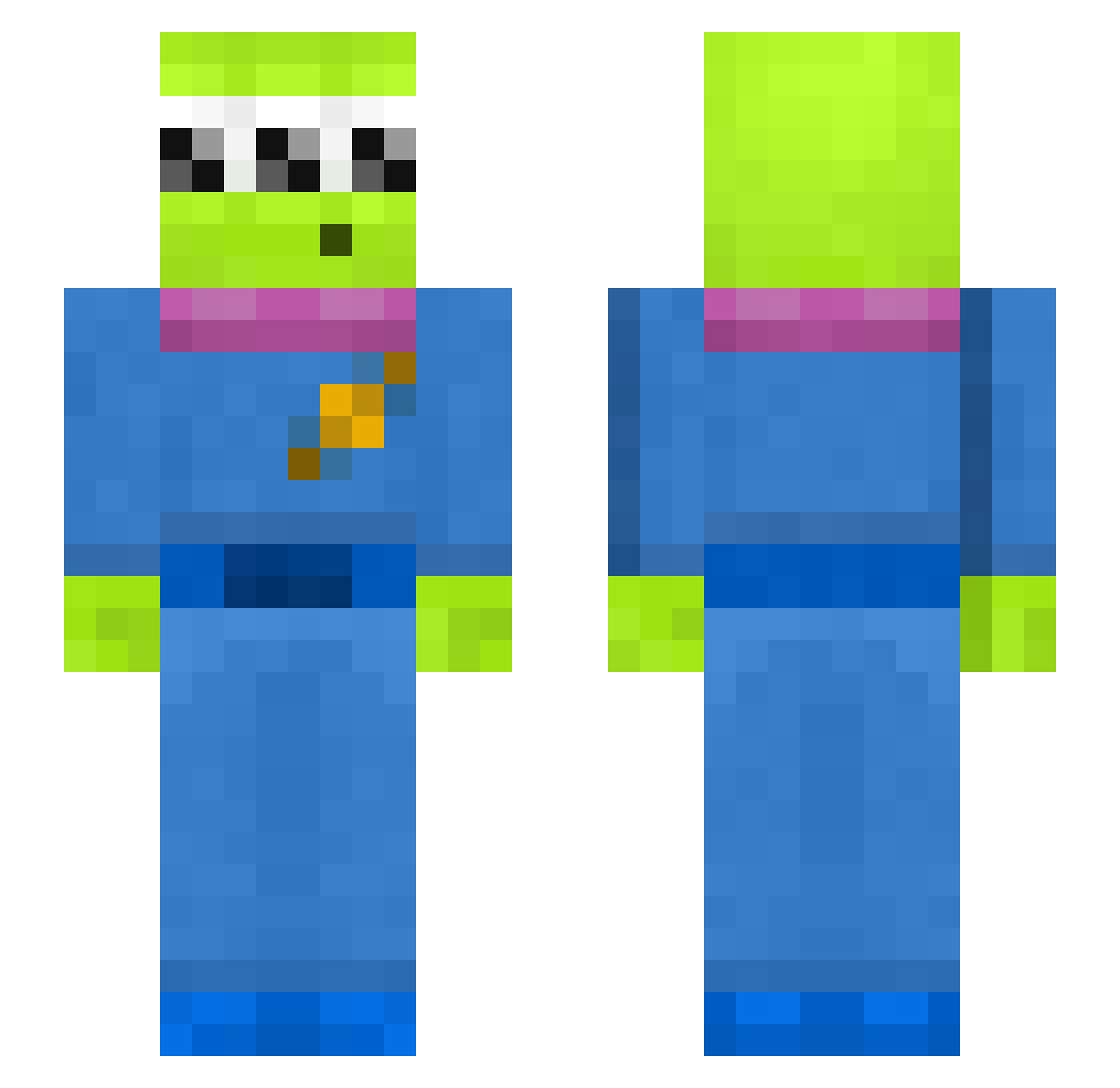 Kwaxik Minecraft skin, front and back view
