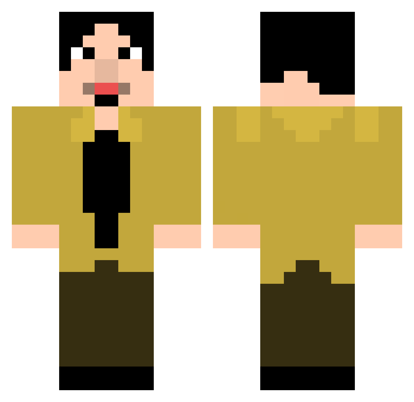 Akira071 Minecraft skin, front and back view