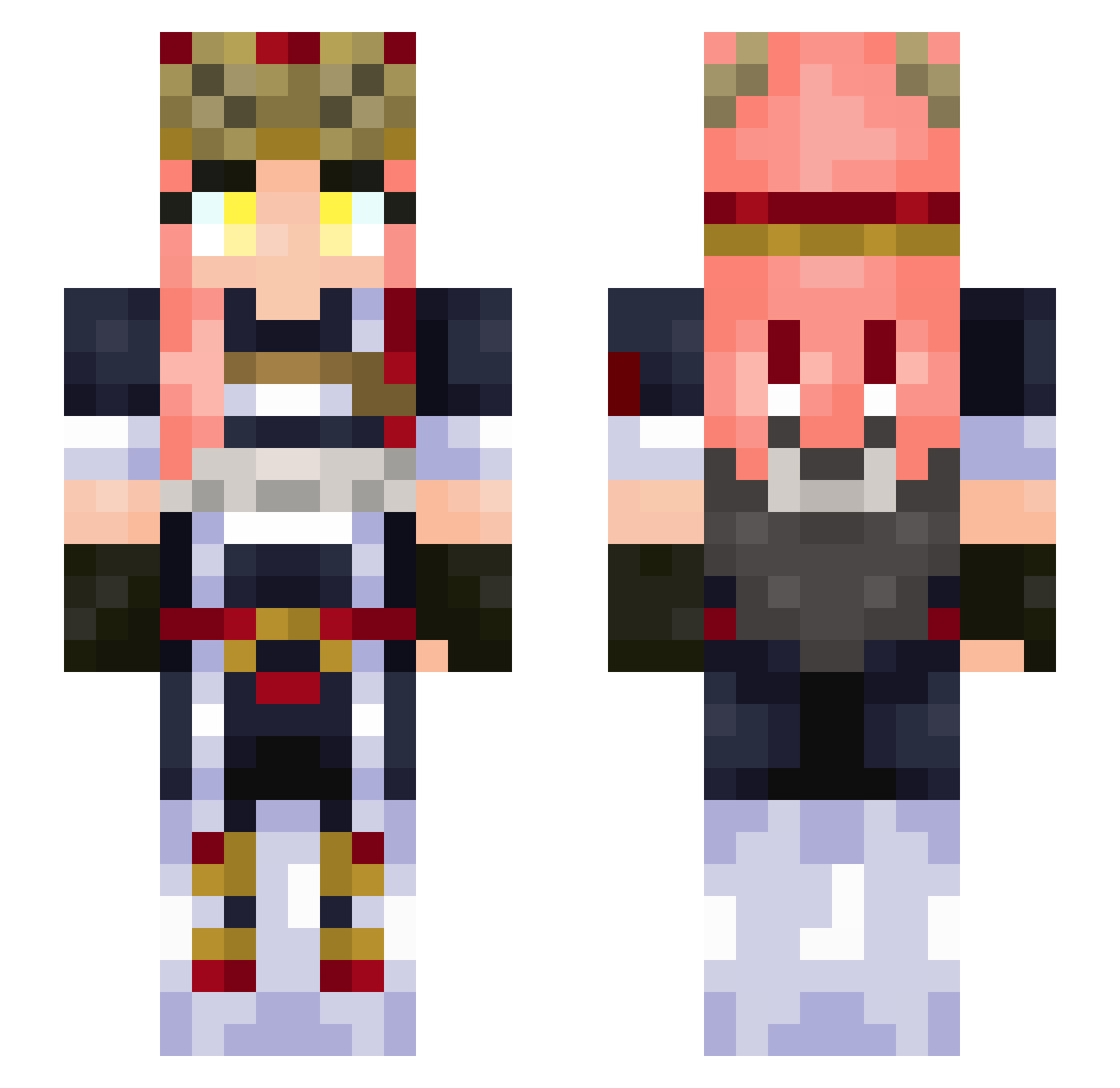 syzan Minecraft skin, front and back view