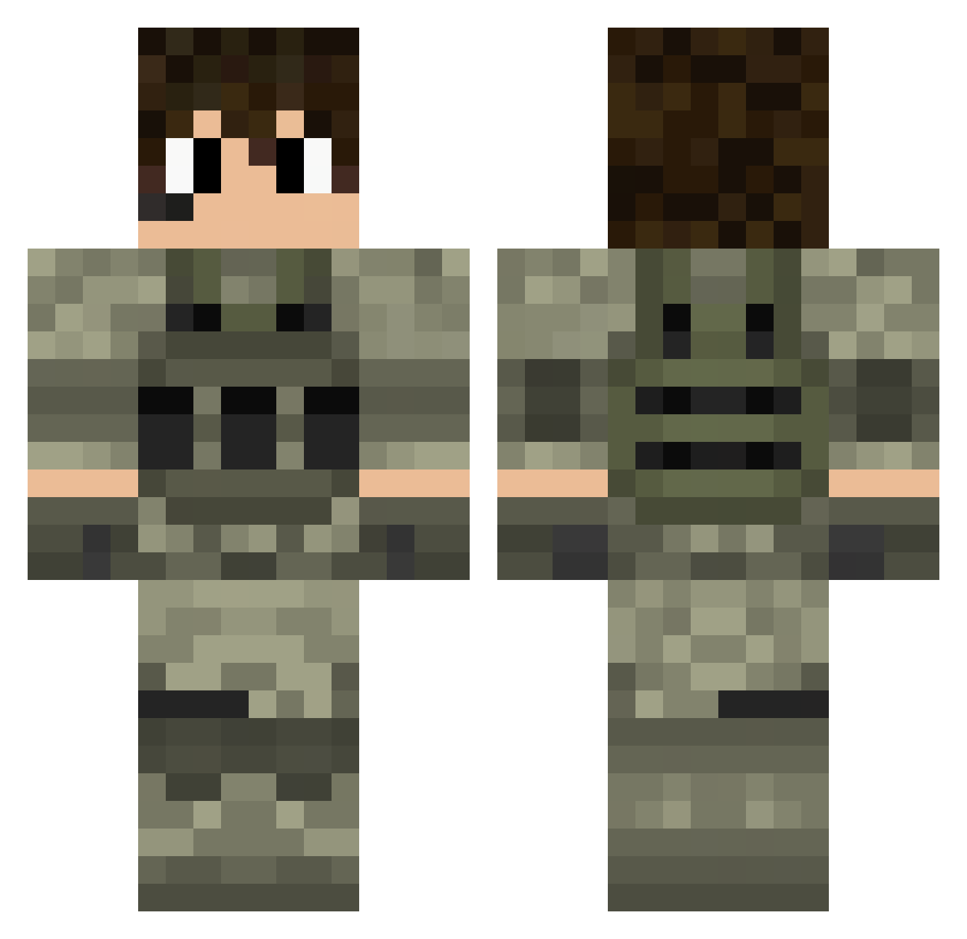 wissing Minecraft skin, front and back view