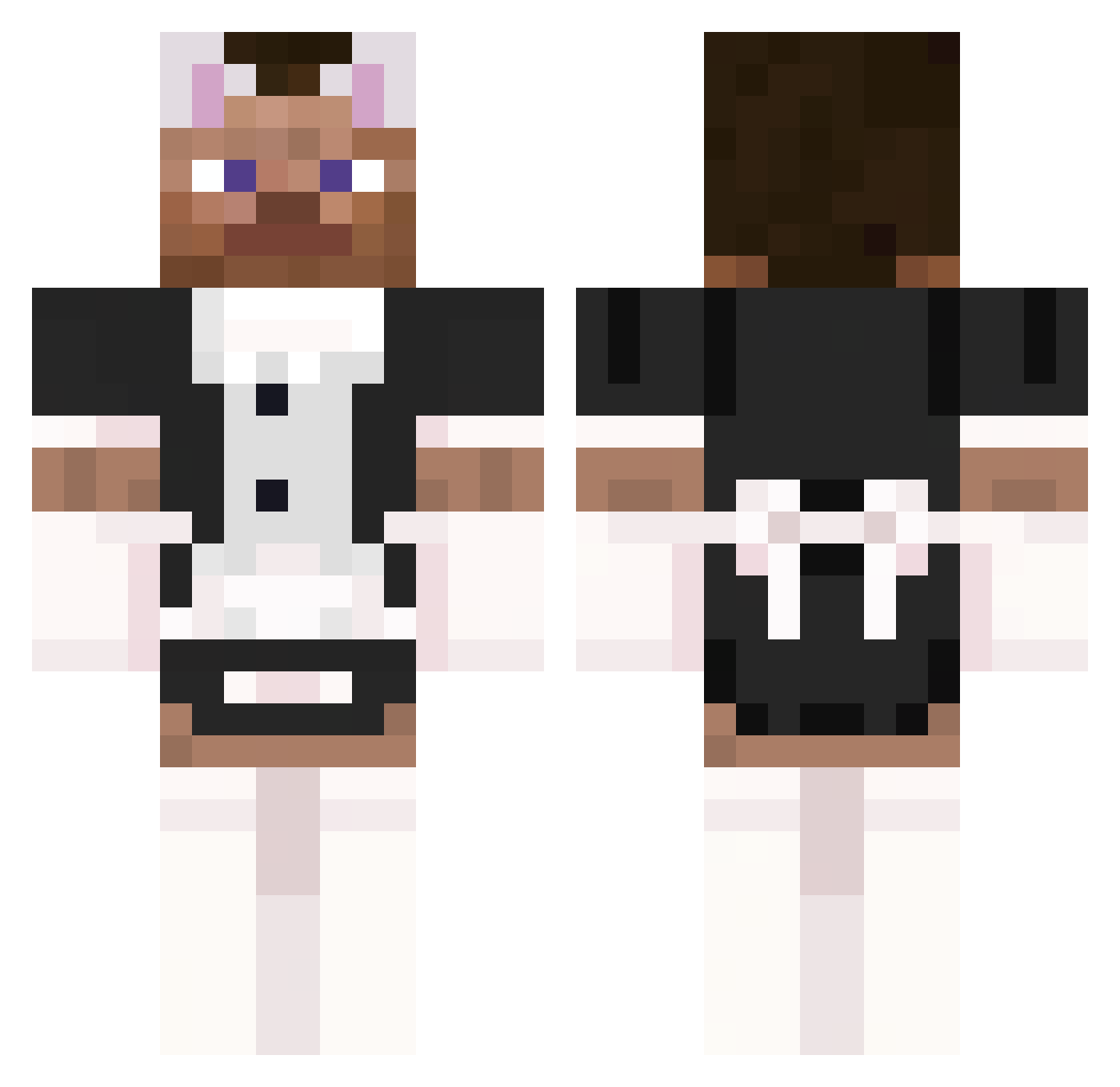 RobotSpinkles Minecraft skin, front and back view