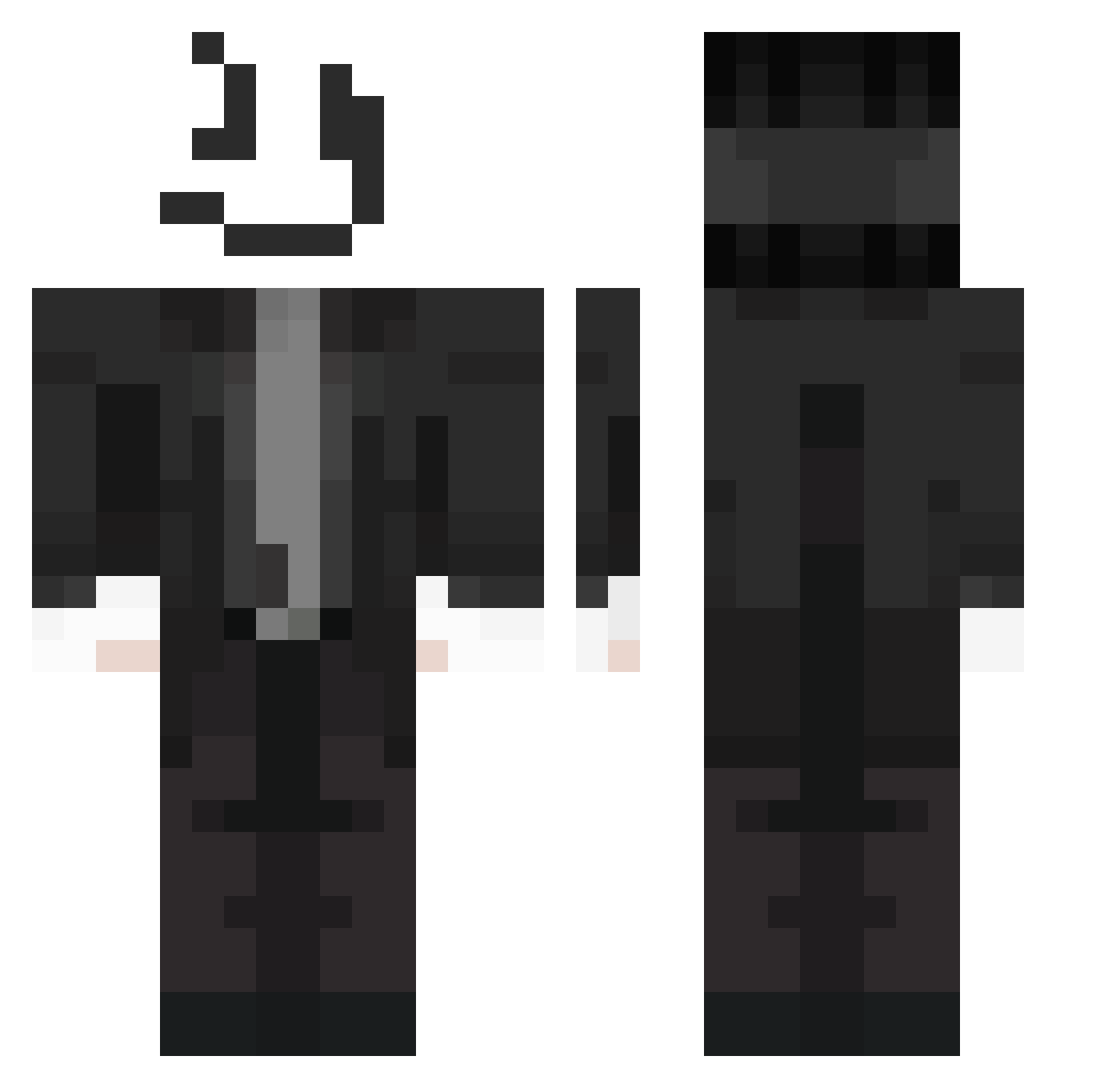 NightKamrat Minecraft skin, front and back view