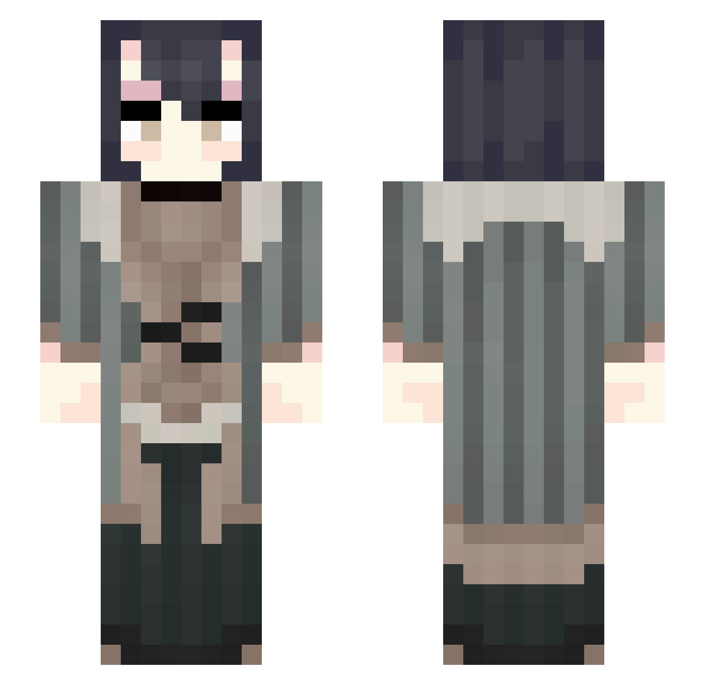 zerospaccato Minecraft skin, front and back view