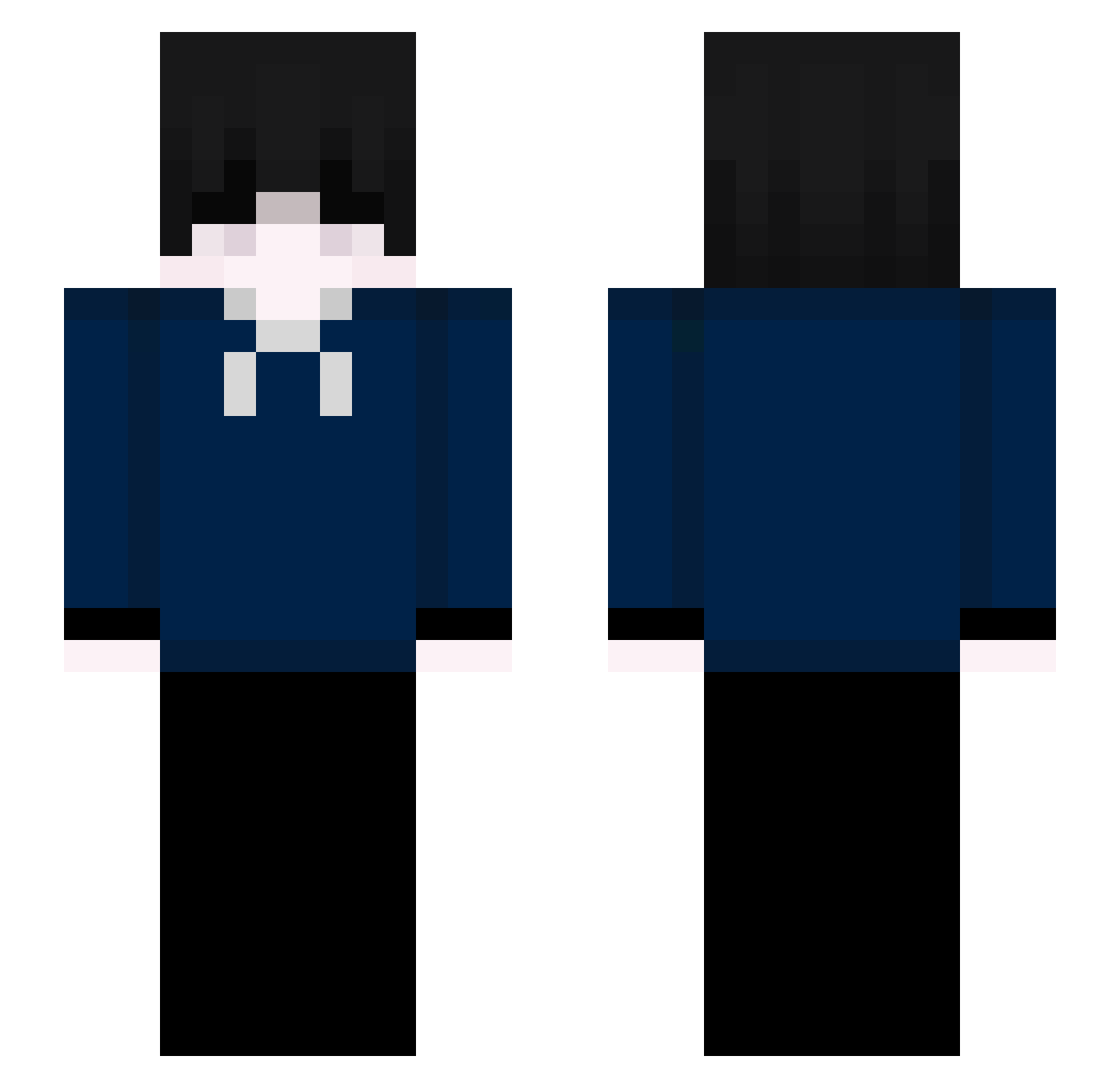 Dwsth Minecraft skin, front and back view