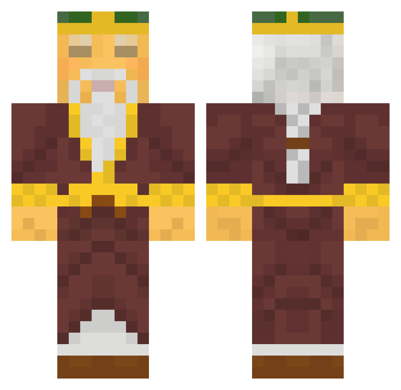 DemonBlanka Minecraft skin, front and back view