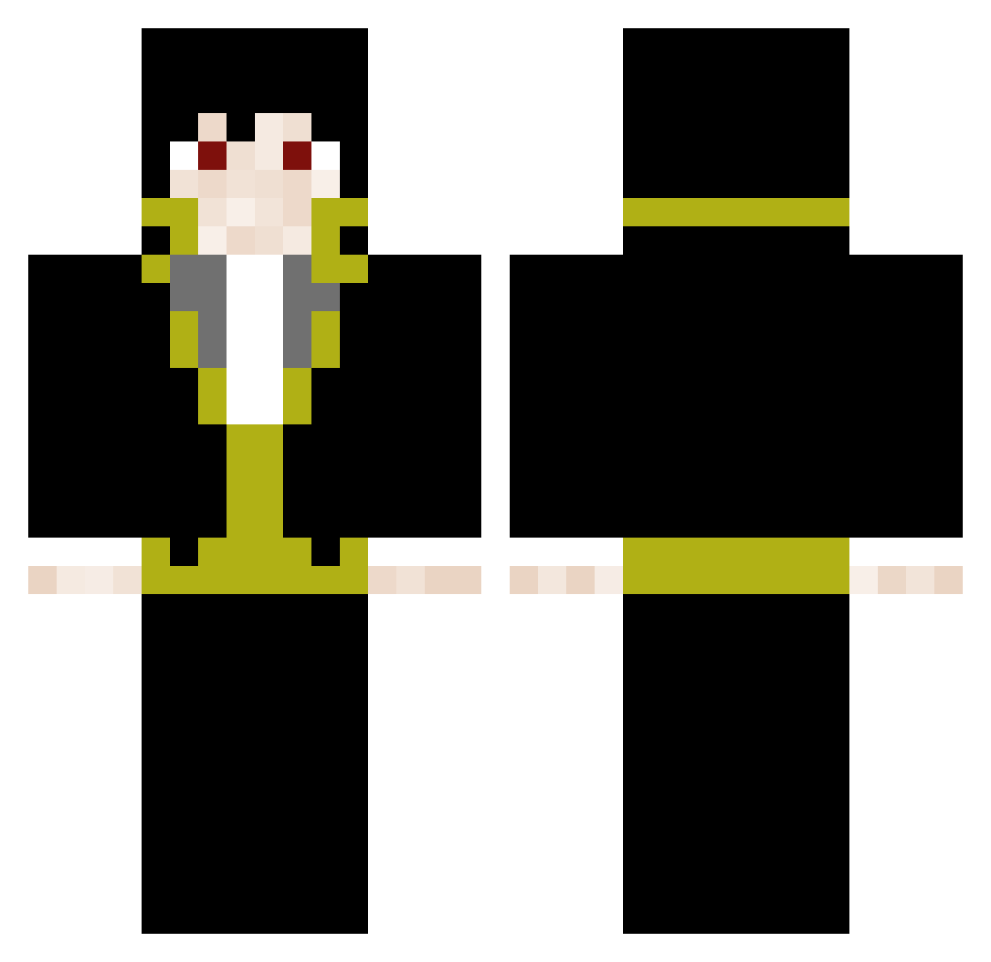 Raizel_Y Minecraft skin, front and back view