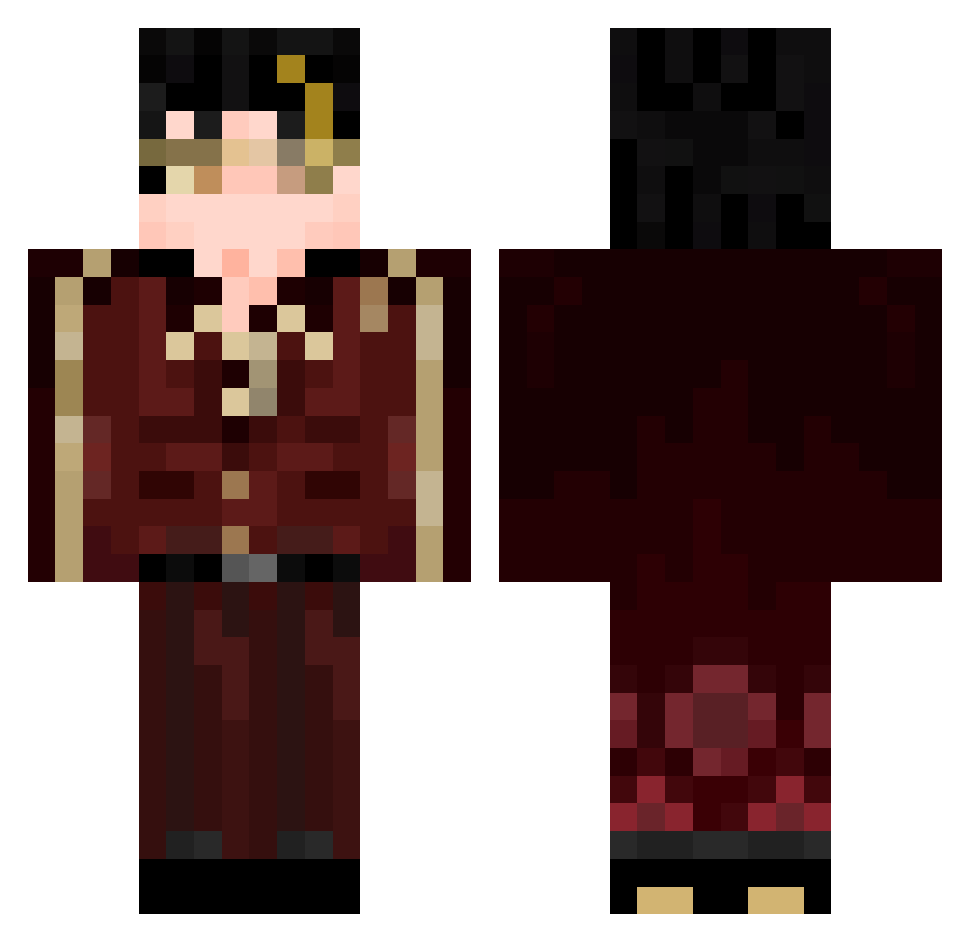 sandrolik Minecraft skin, front and back view