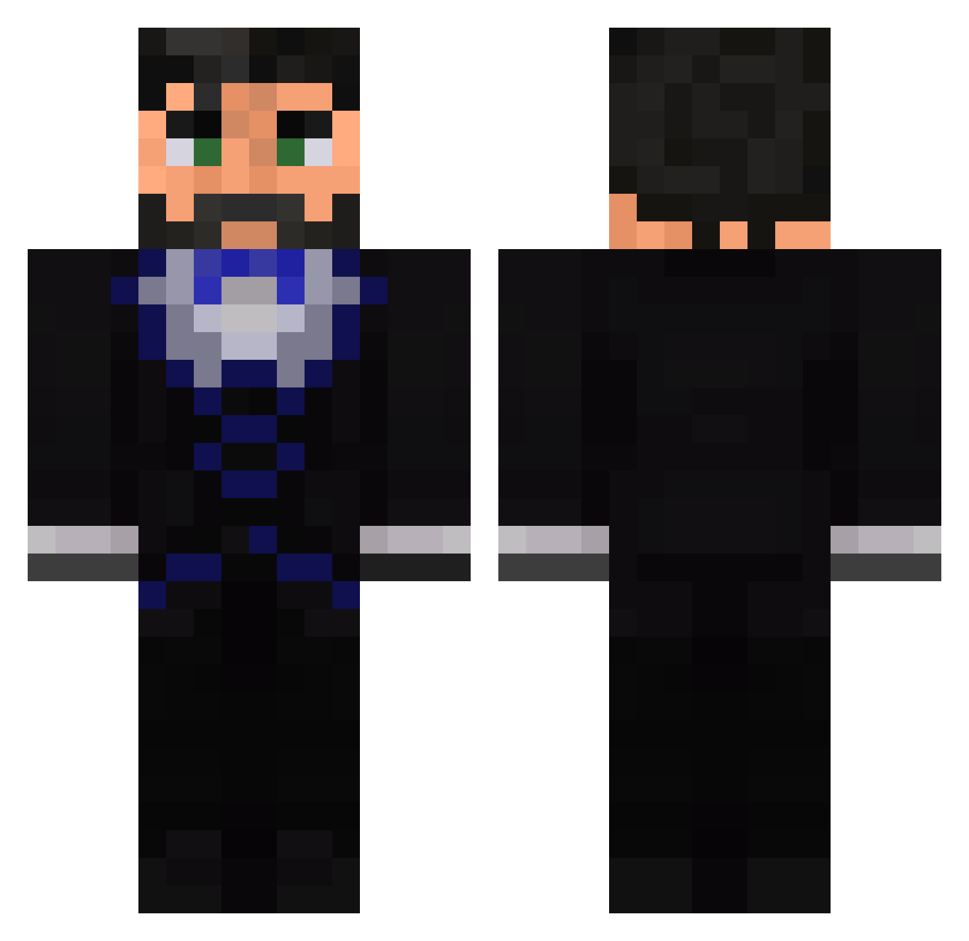 Mrcat9747 Minecraft skin, front and back view