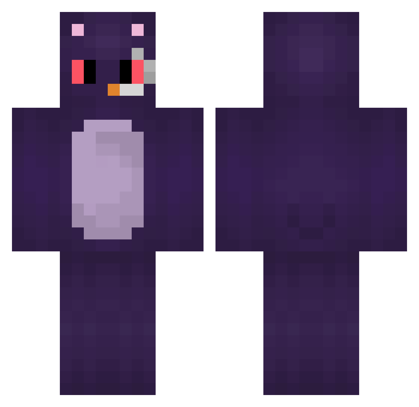 fume Minecraft skin, front and back view