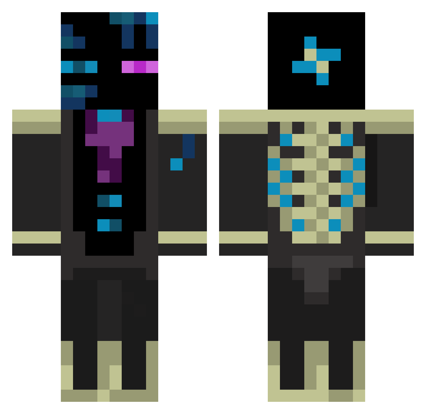 The_Hollows Minecraft skin, front and back view