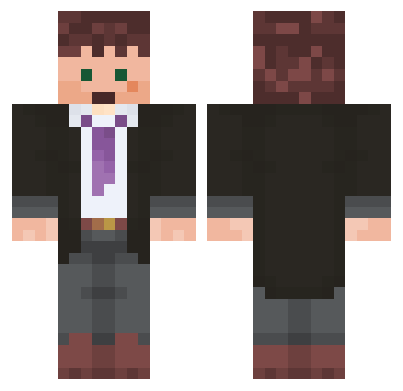 antagonist100 Minecraft skin, front and back view