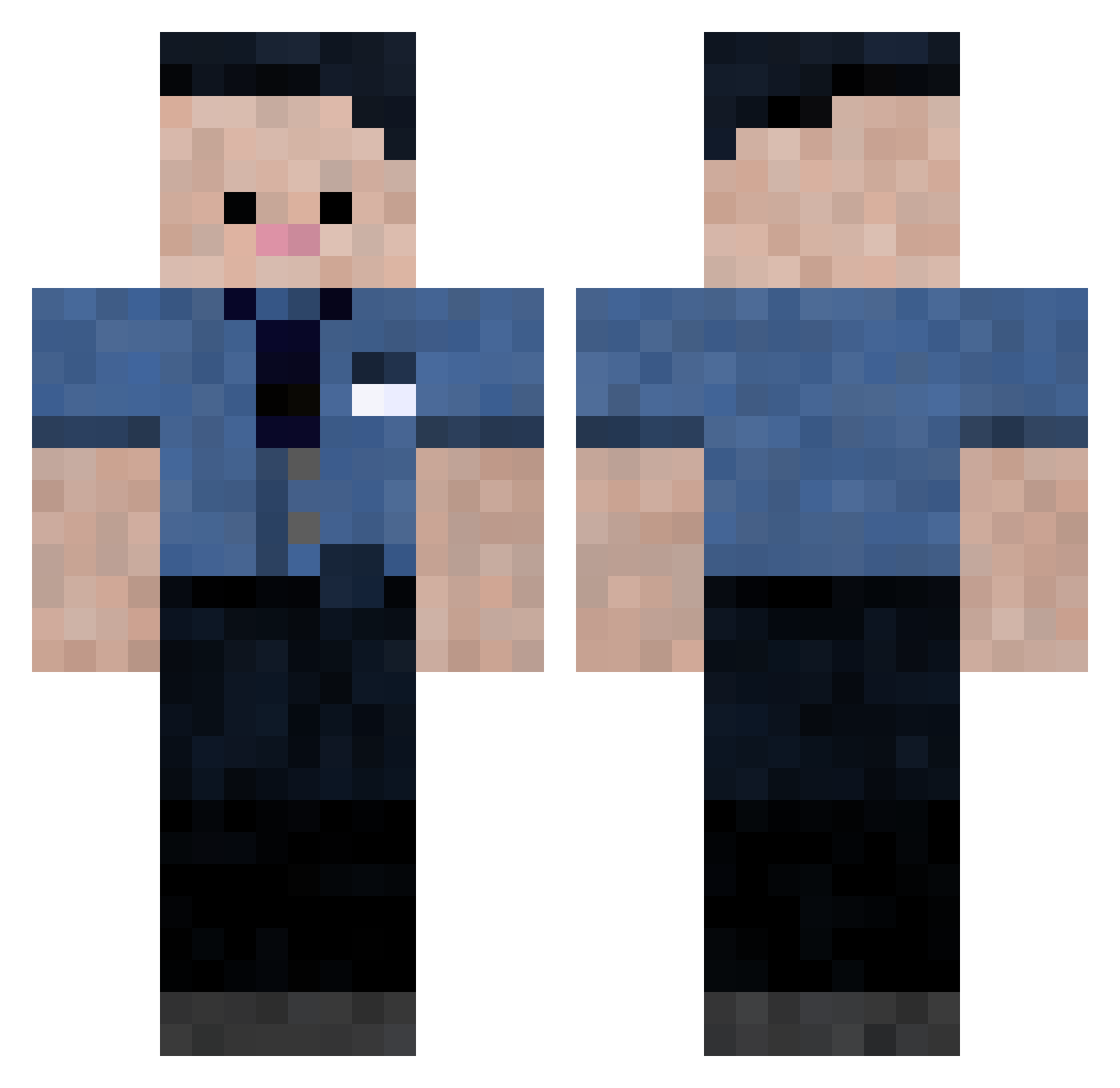 Yolk000 Minecraft skin, front and back view