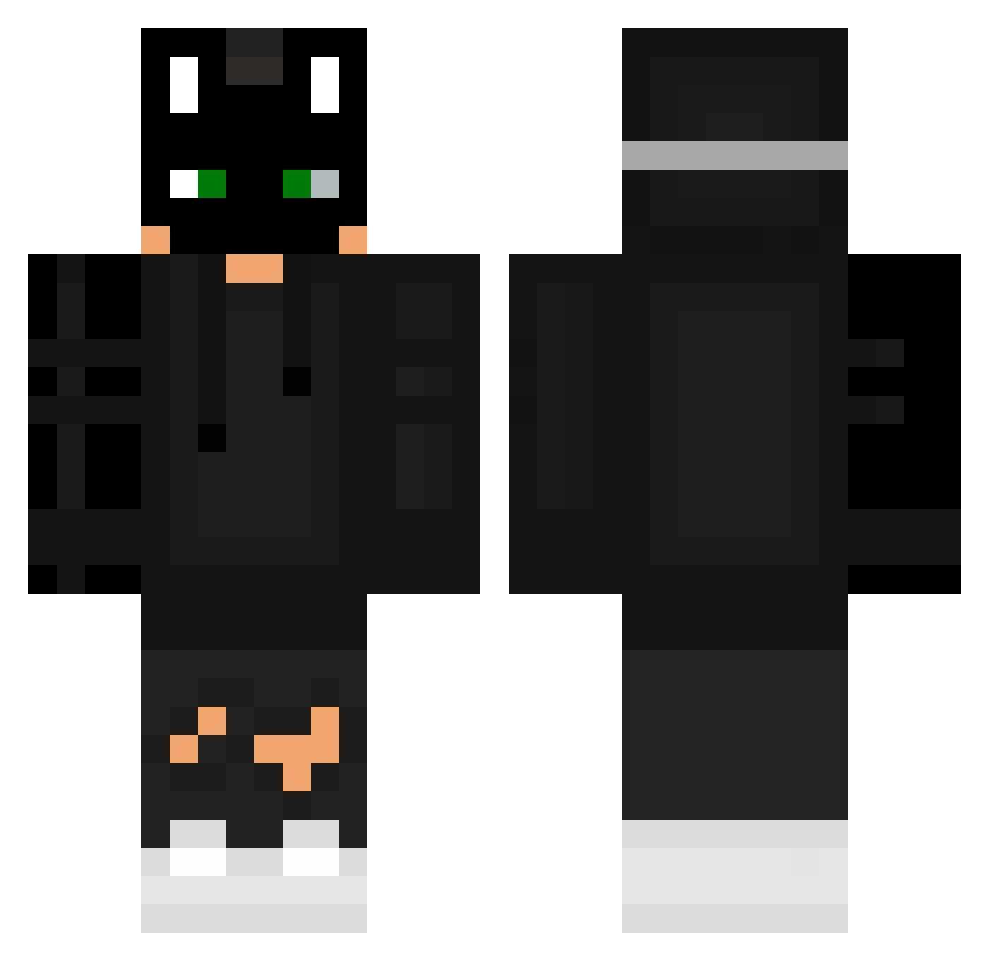 Uchiha_Flyox Minecraft skin, front and back view