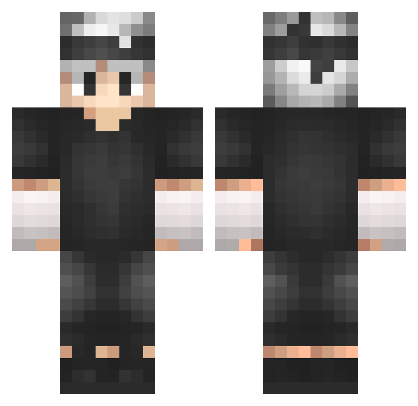 ZyRithLeKing Minecraft skin, front and back view