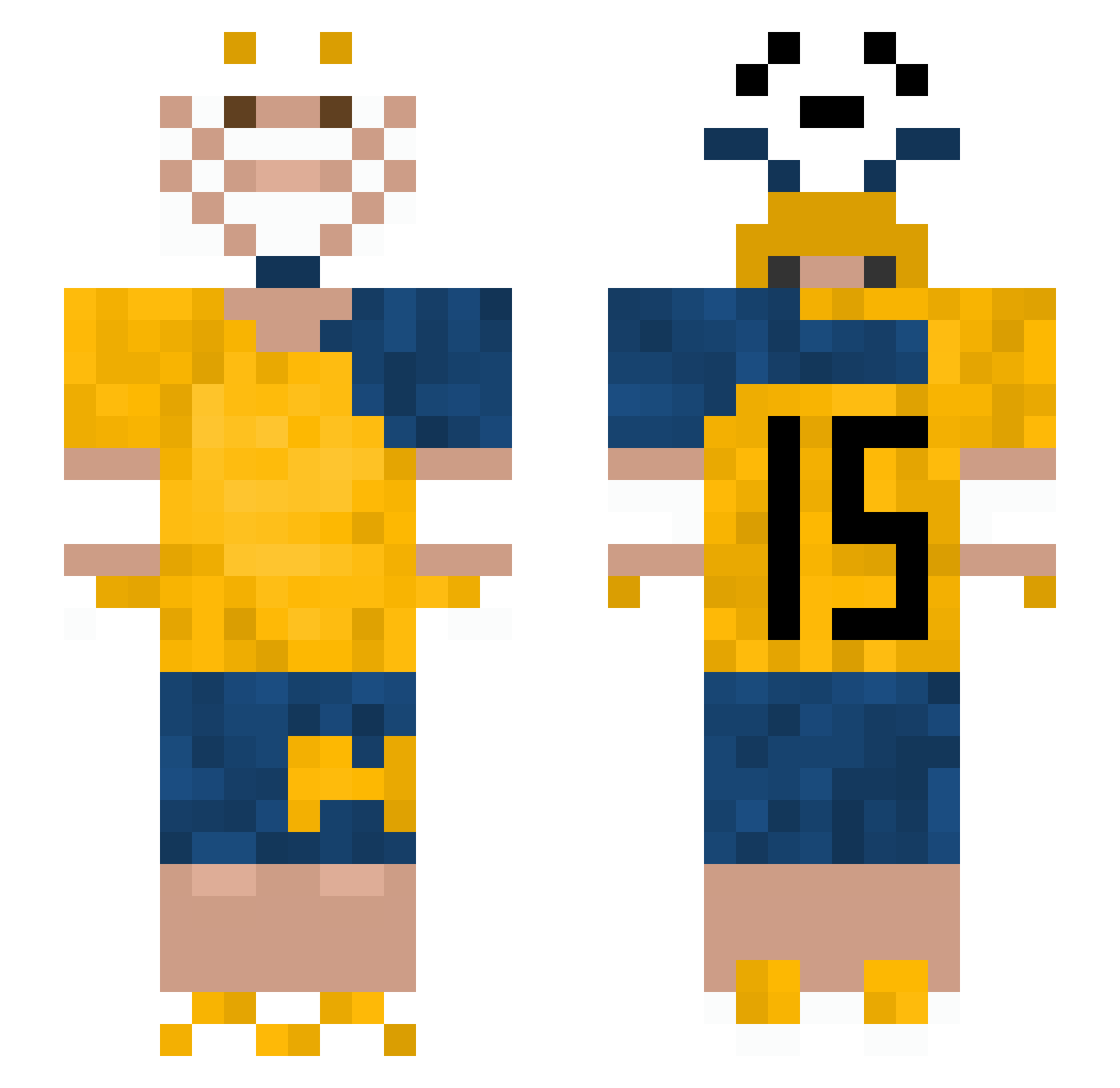 Slooom Minecraft skin, front and back view