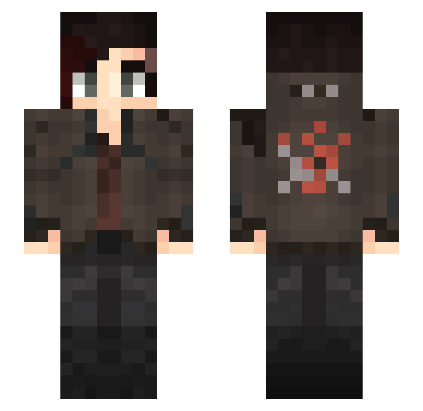 Sausage12123 Minecraft skin, front and back view