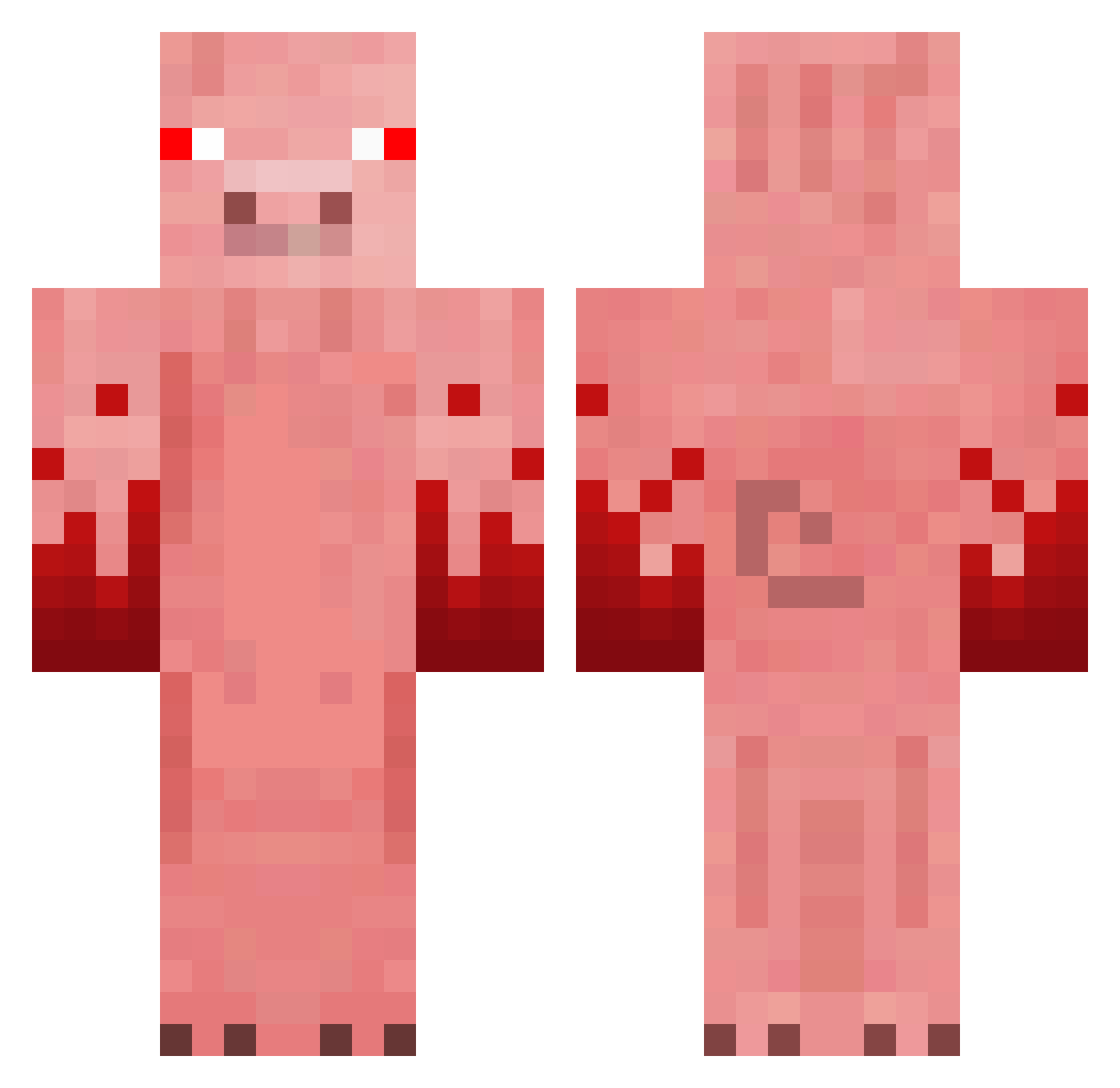 UletaYki Minecraft skin, front and back view