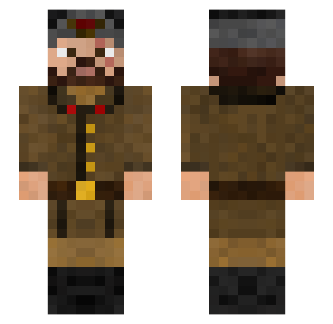 Feoyy Minecraft skin, front and back view