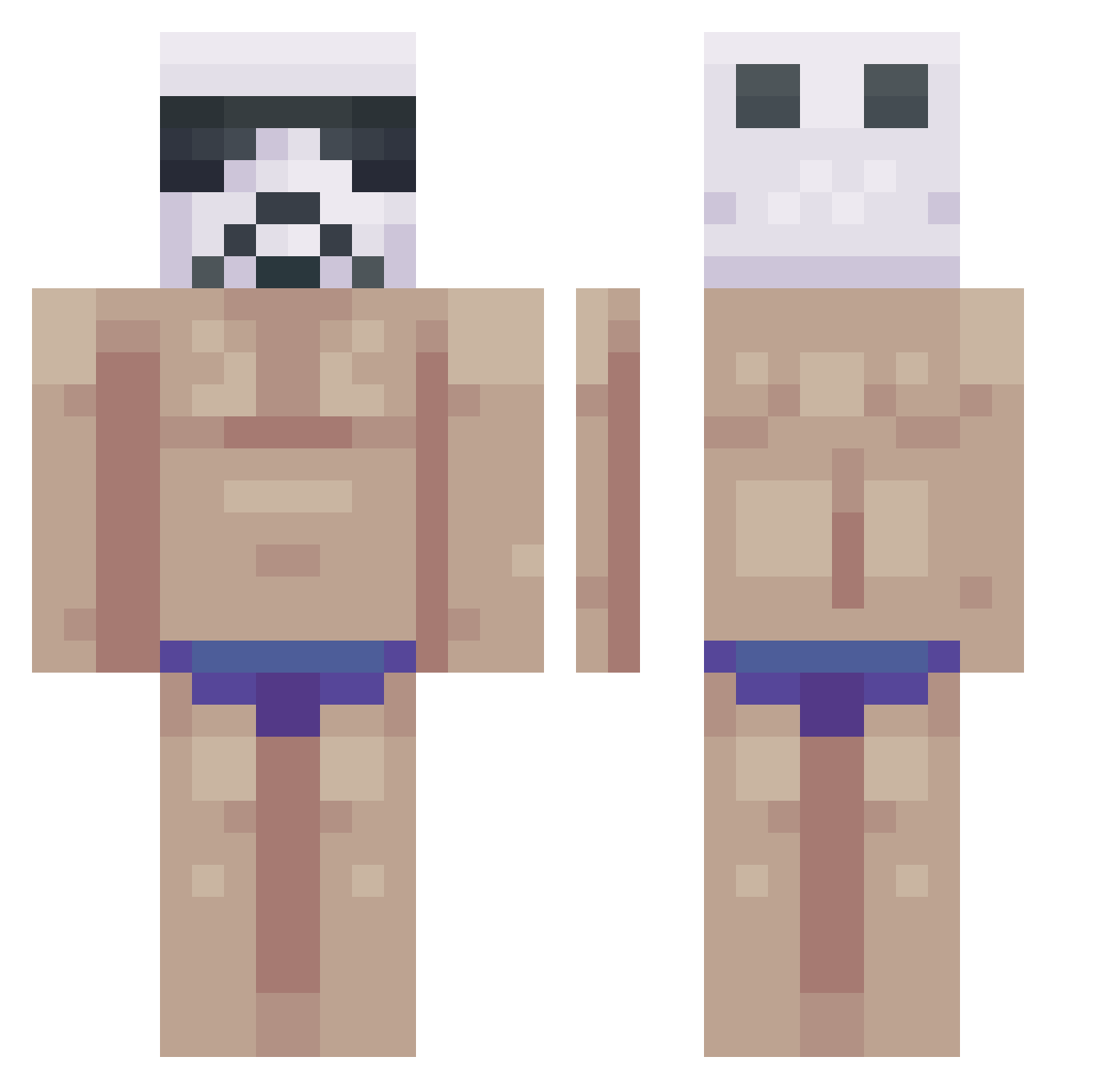 tjureen Minecraft skin, front and back view