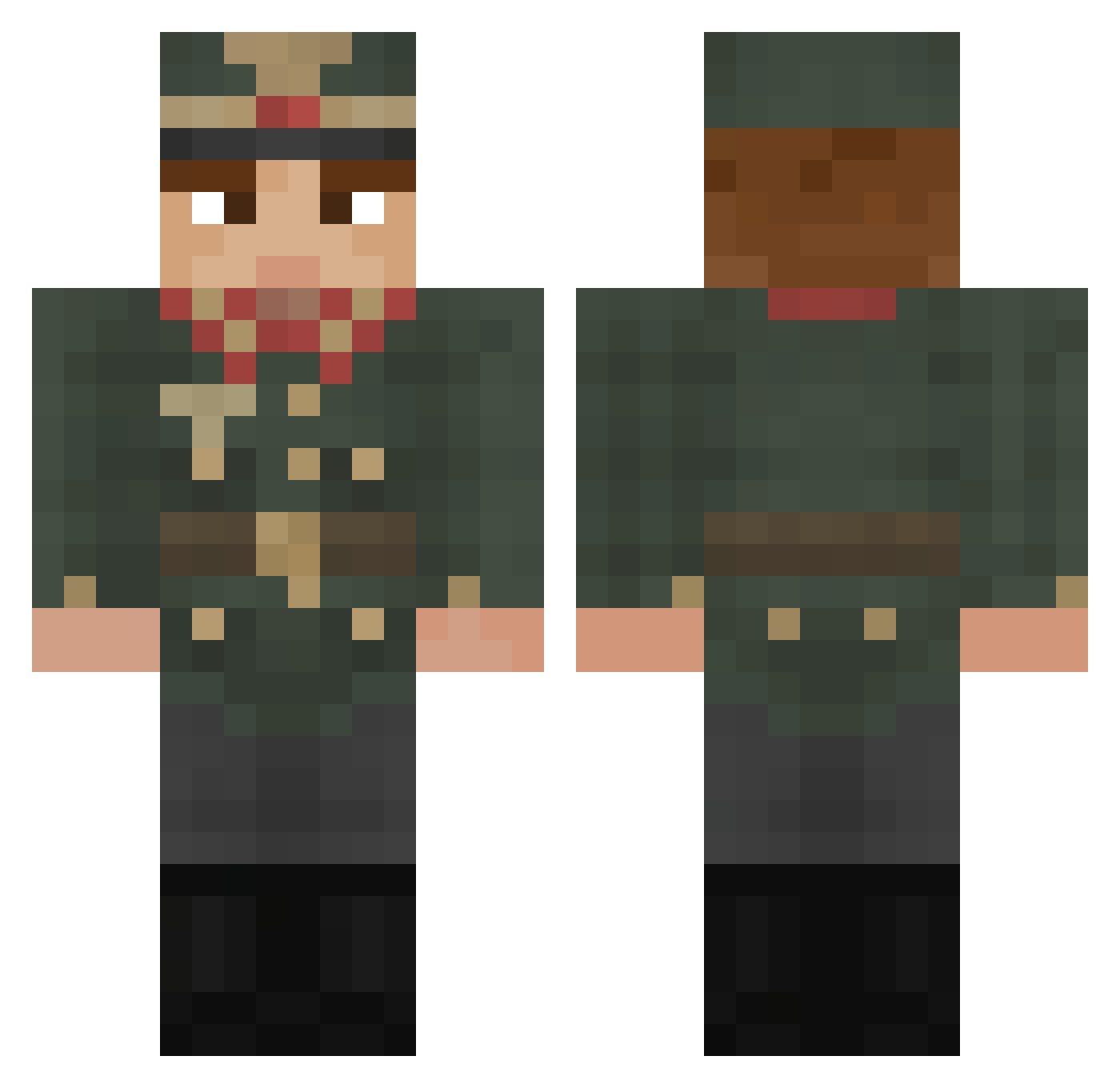 Cowfweee Minecraft skin, front and back view