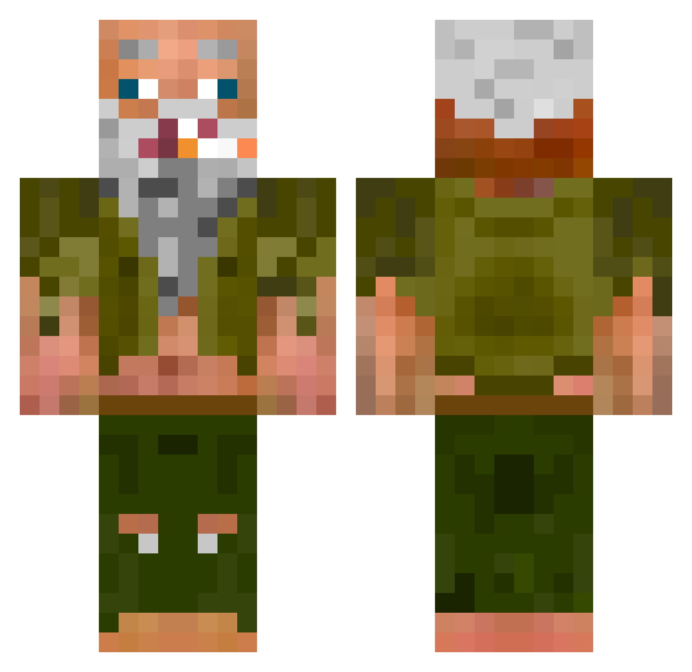 wo0h Minecraft skin, front and back view