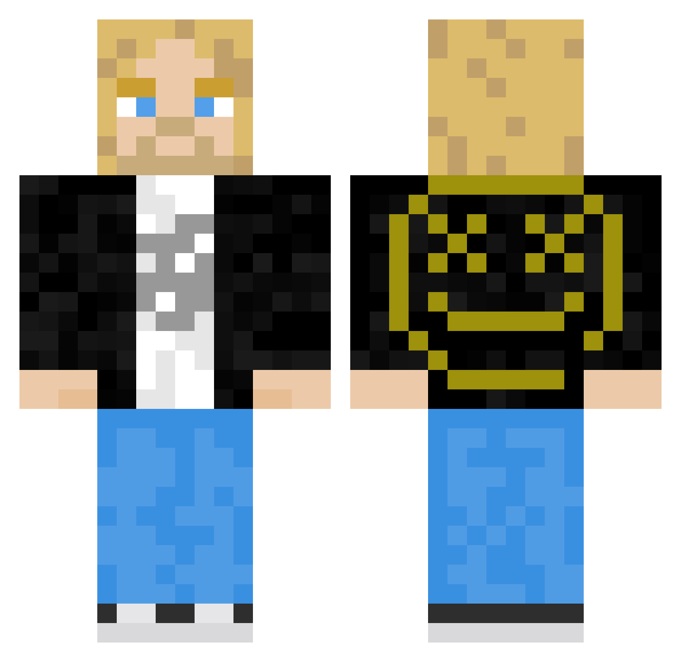 Quorbex Minecraft skin, front and back view