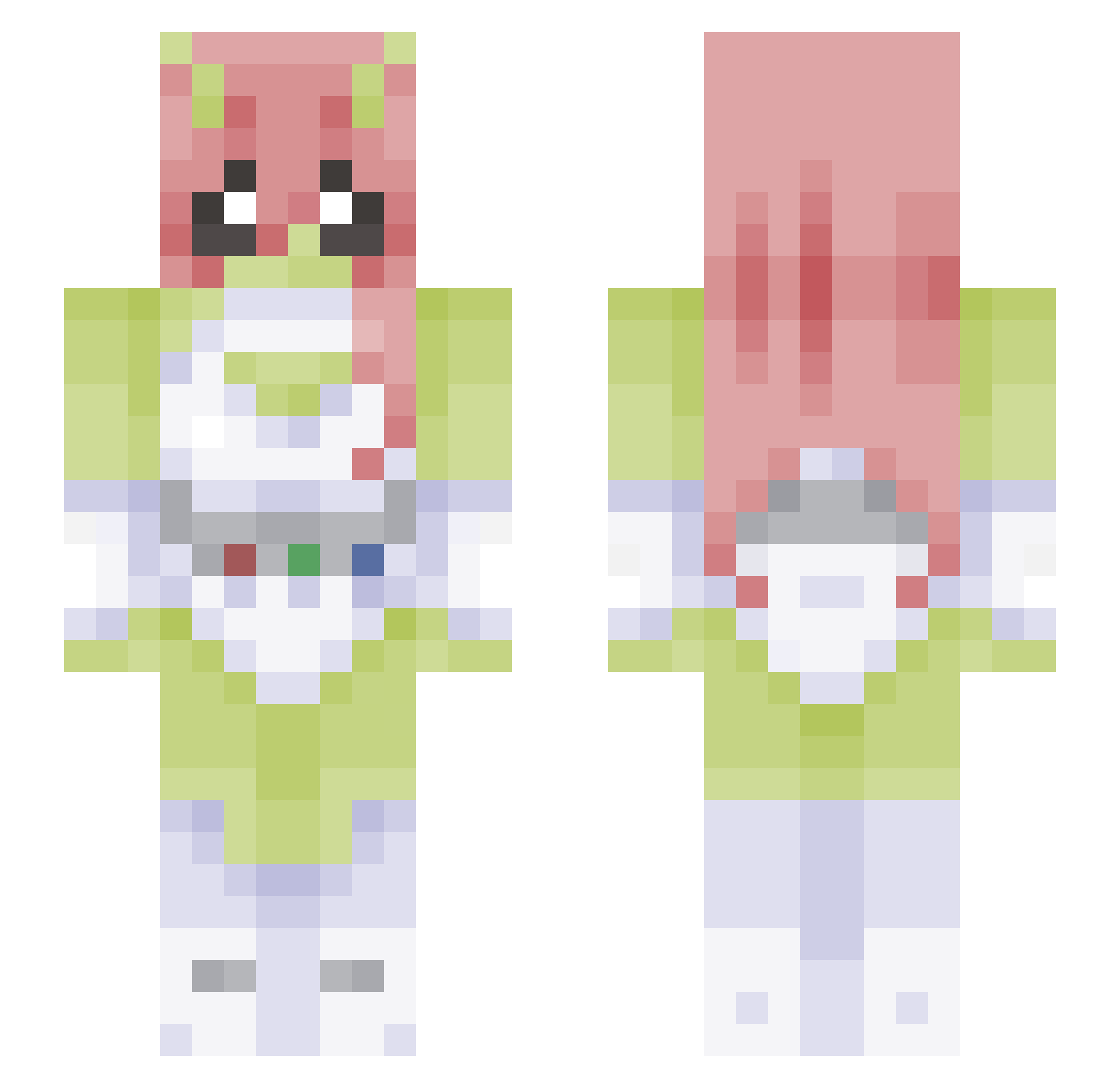Alex980 Minecraft skin, front and back view
