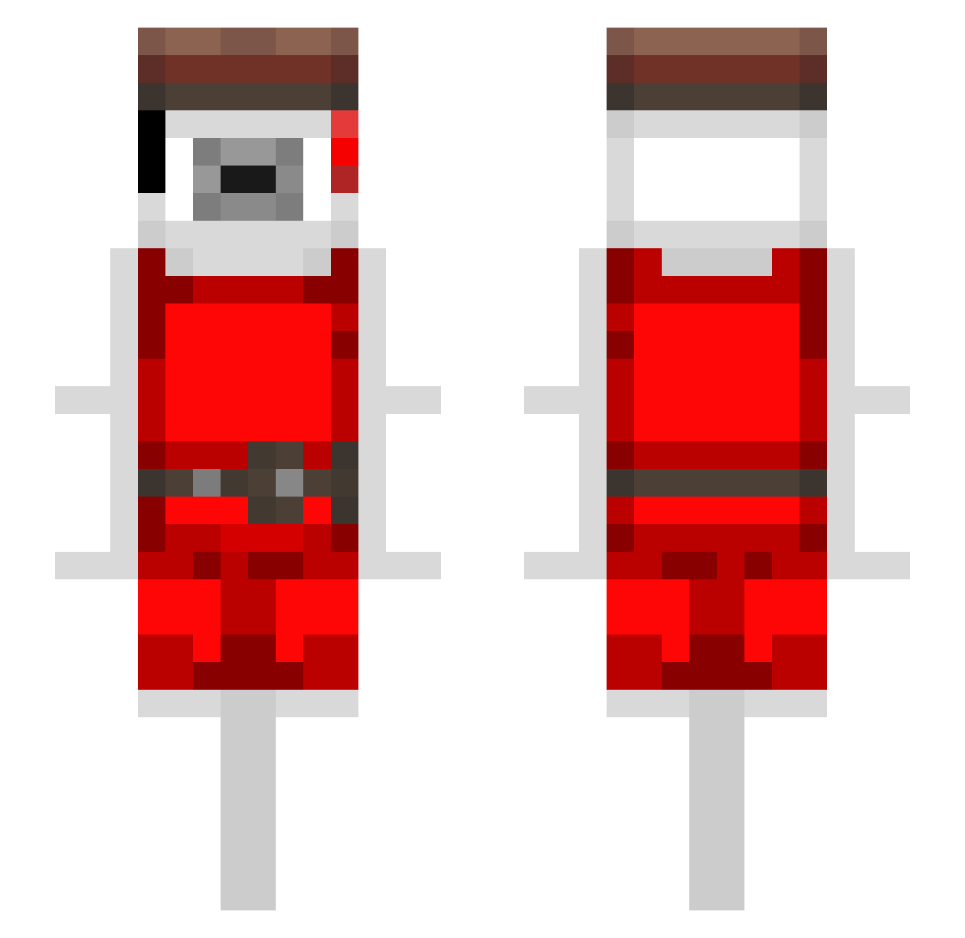 phyzixz Minecraft skin, front and back view