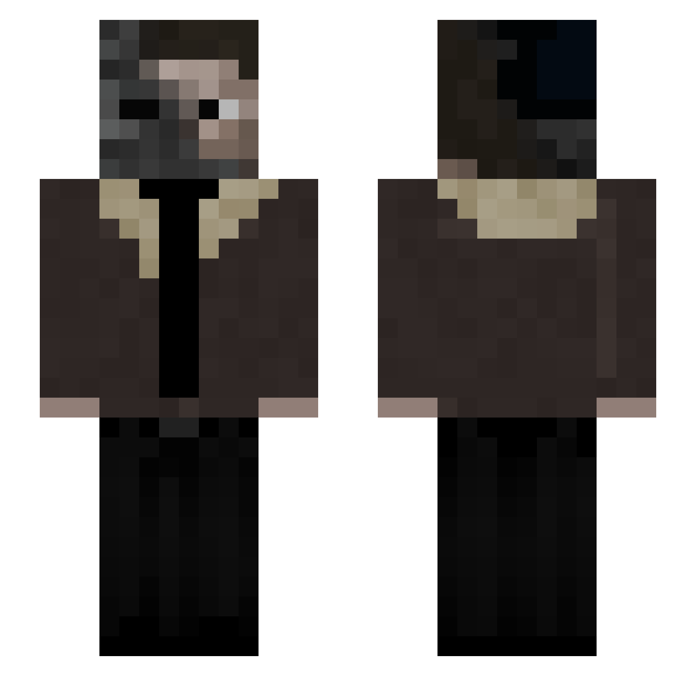 Iv1l Minecraft skin, front and back view