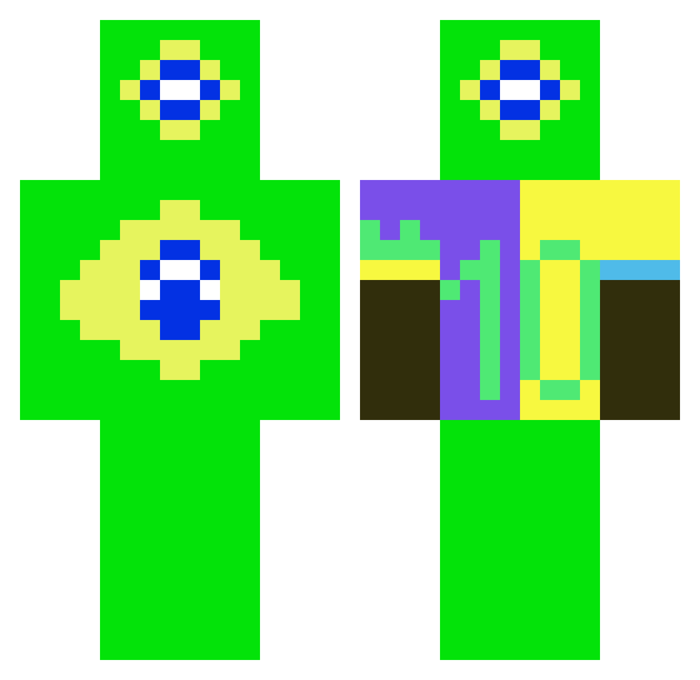 VINITEG Minecraft skin, front and back view