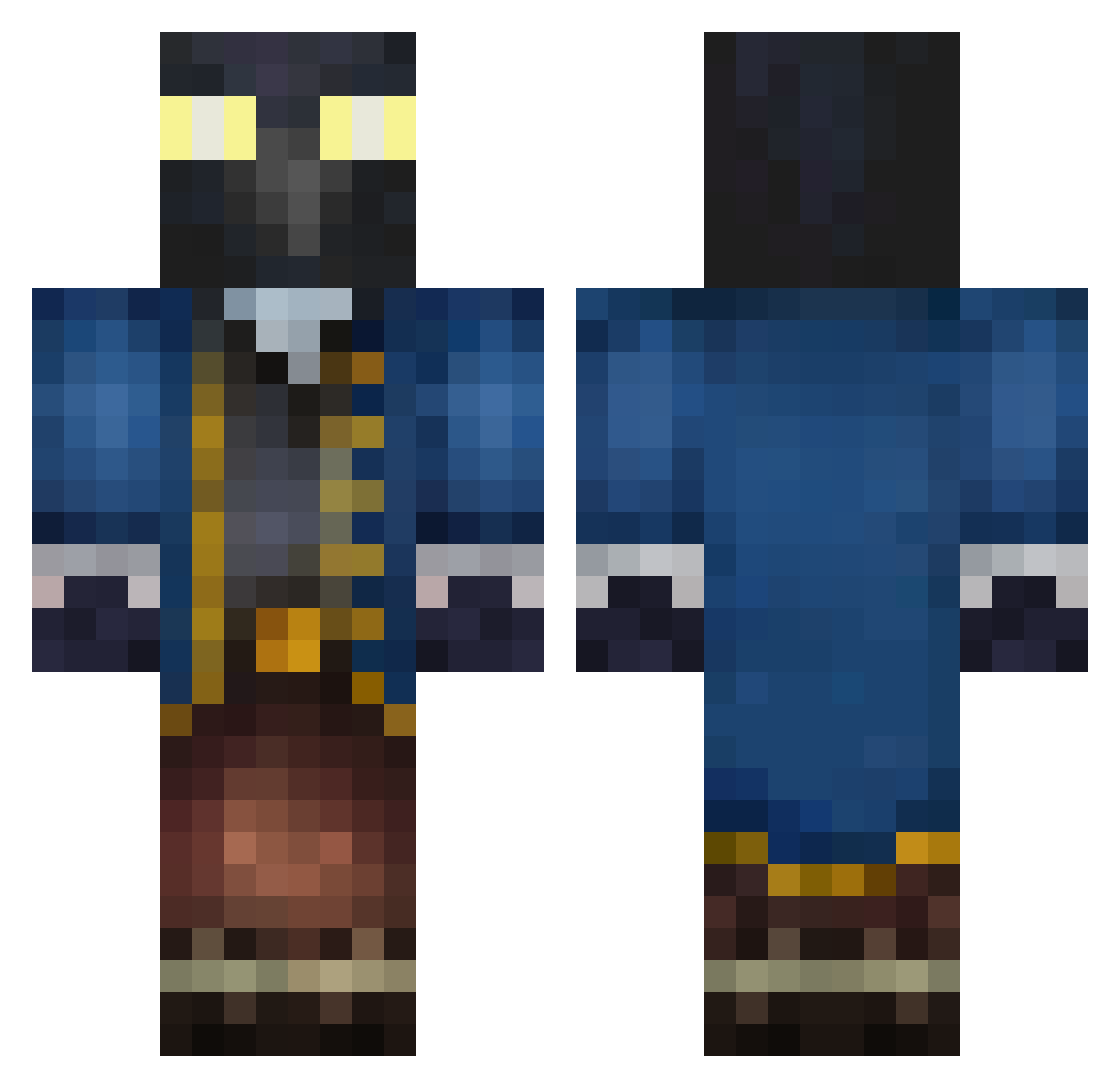 BlathersTheOwl Minecraft skin, front and back view