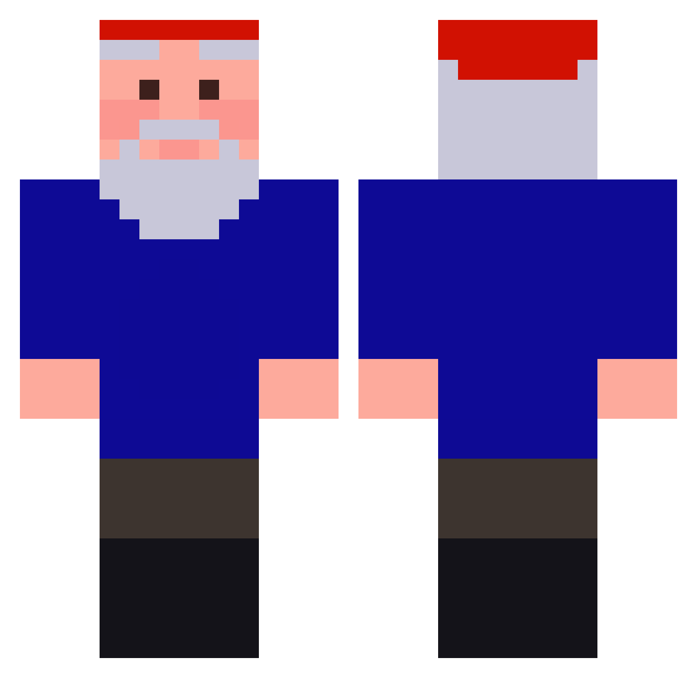 HighDaddy69 Minecraft skin, front and back view