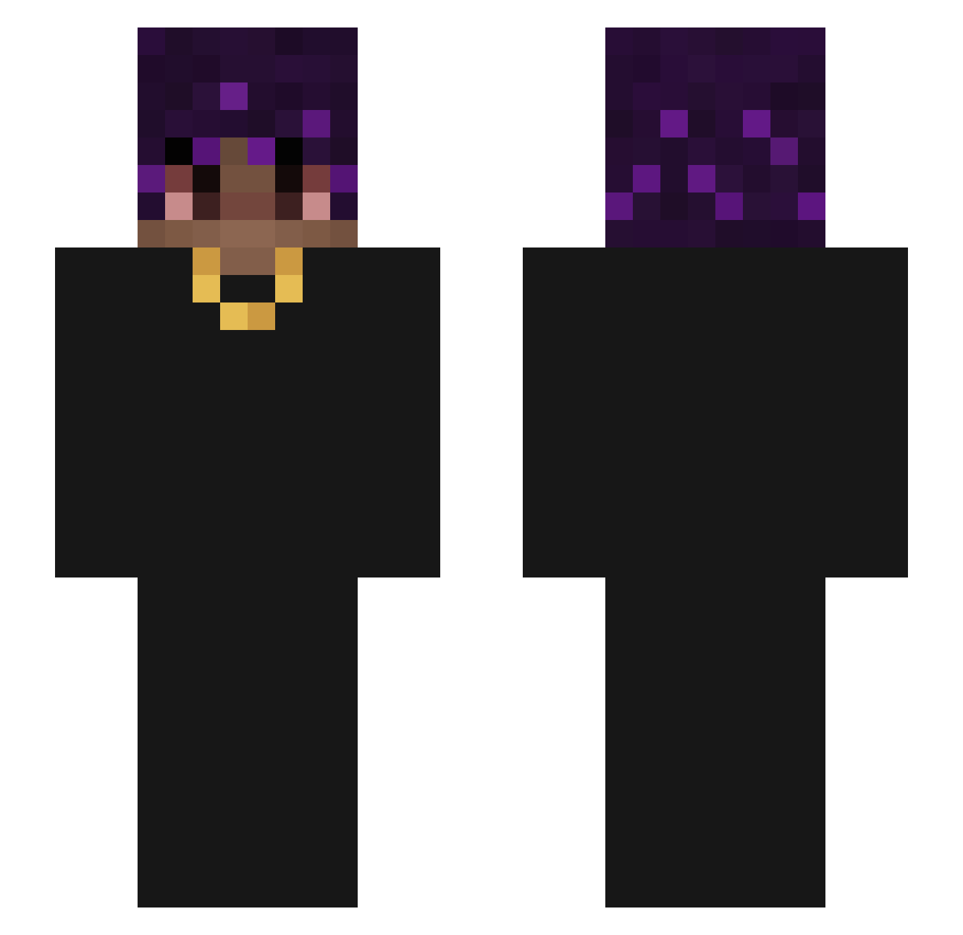 TwoAfricans Minecraft skin, front and back view
