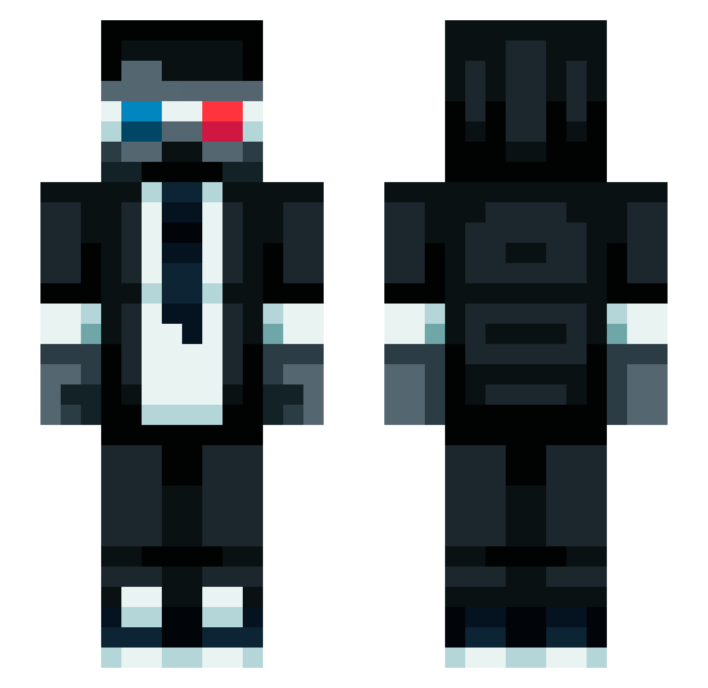 MrOfManyNames Minecraft skin, front and back view