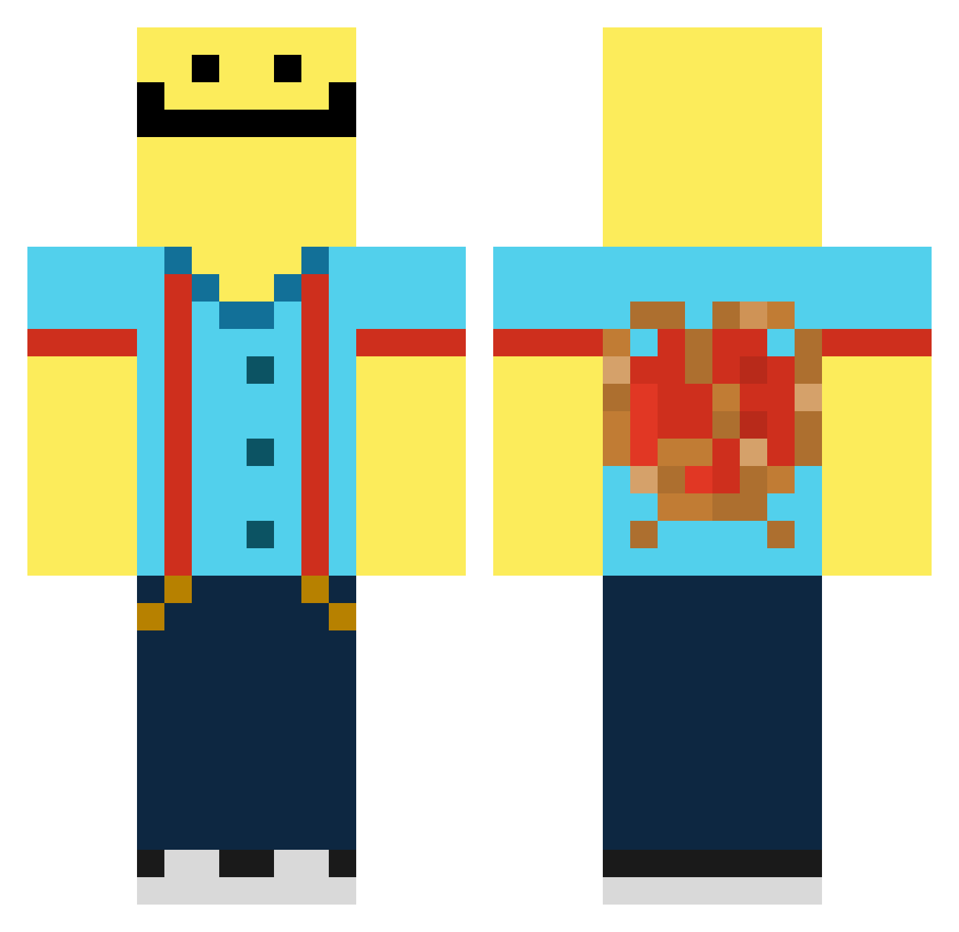 BigLemonMan Minecraft skin, front and back view