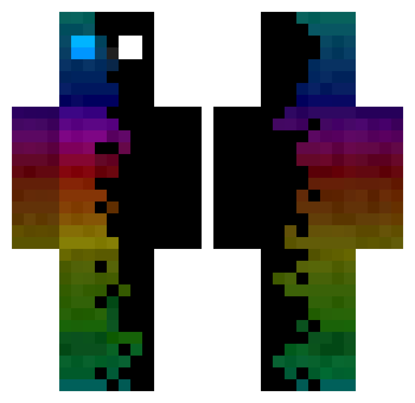 NeoNixStar Minecraft skin, front and back view