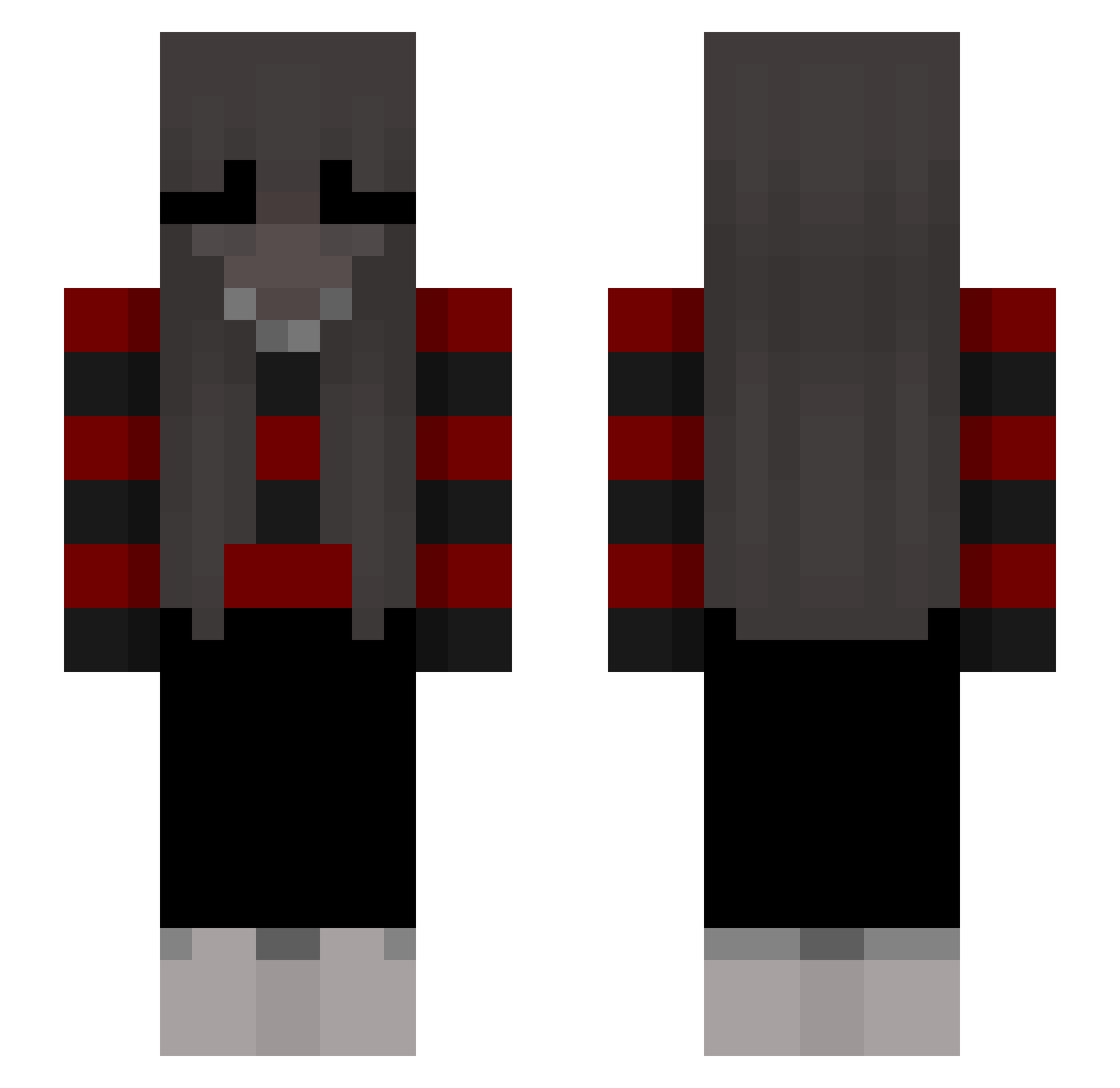 Unrestrain Minecraft skin, front and back view