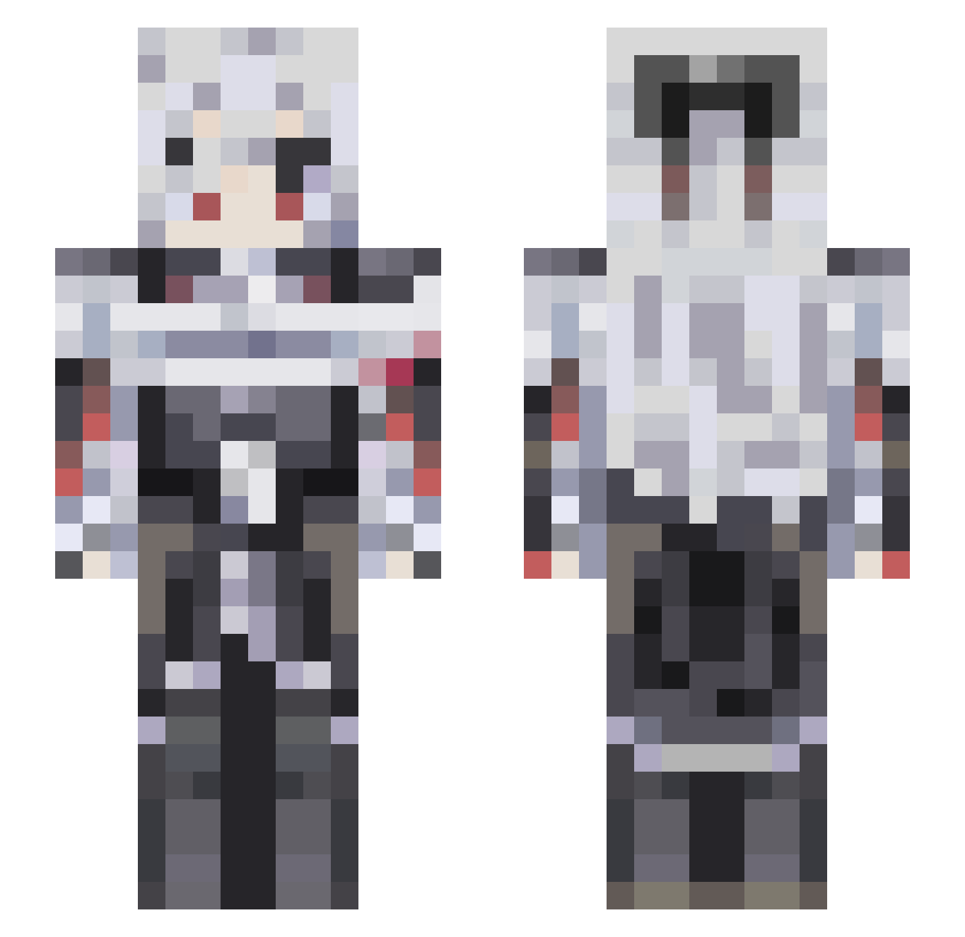 DBZViperBlack Minecraft skin, front and back view