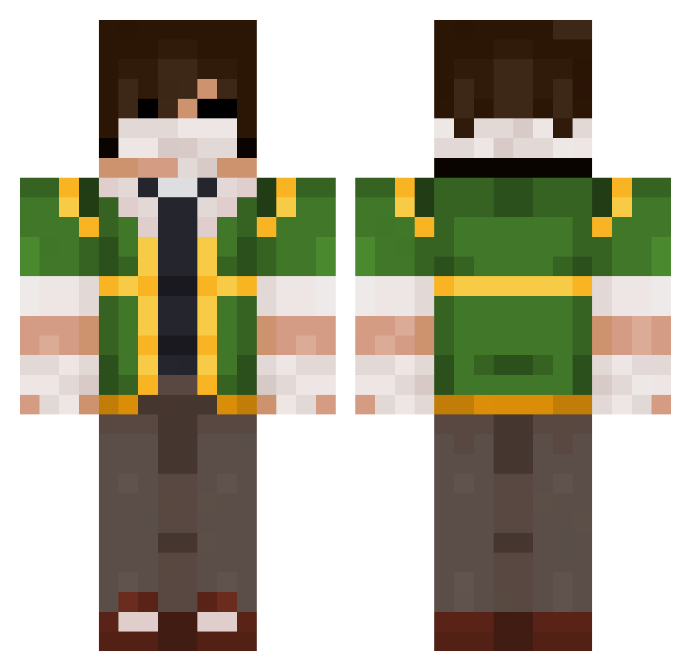 zzV01D Minecraft skin, front and back view