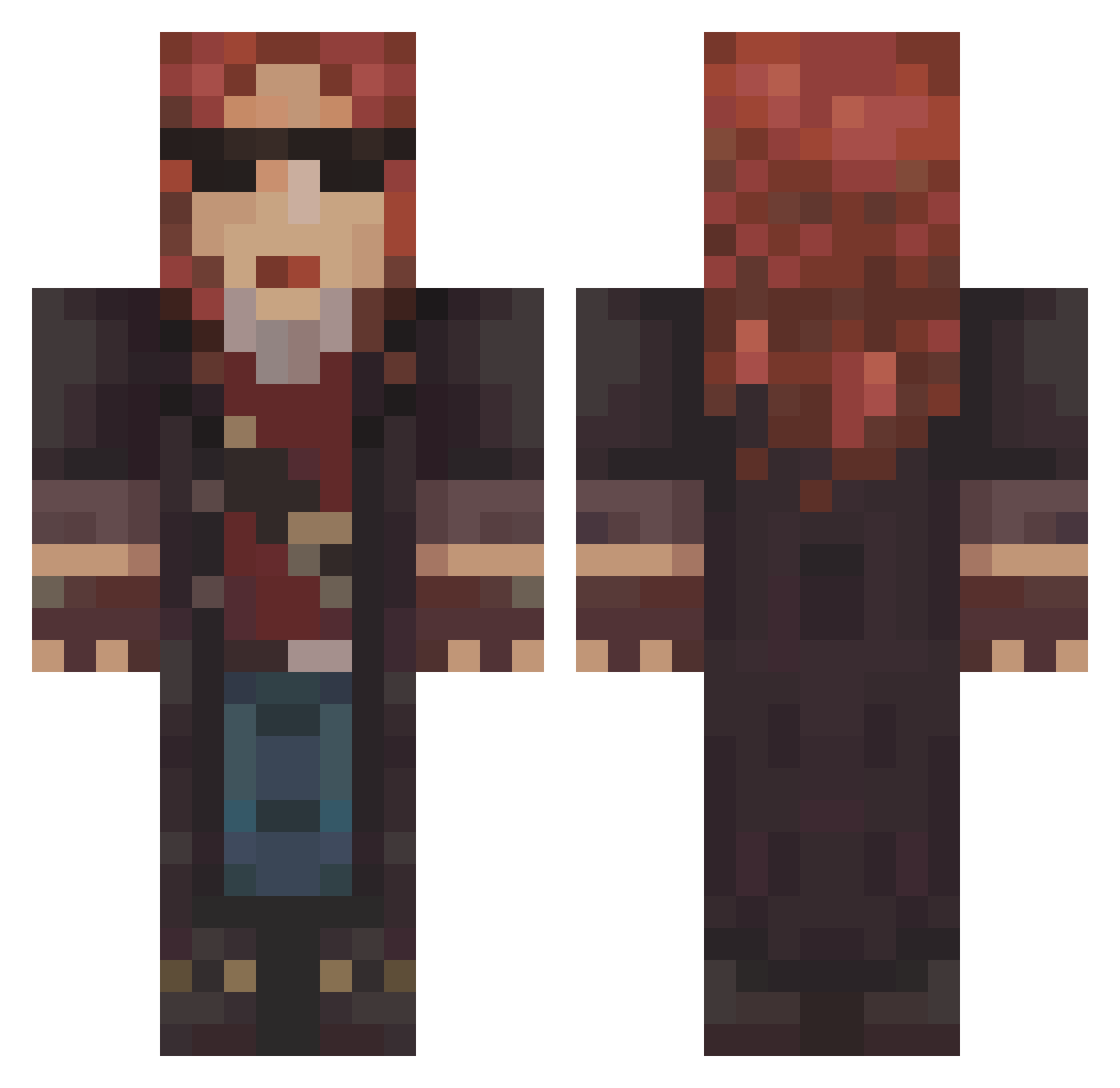 siminut Minecraft skin, front and back view