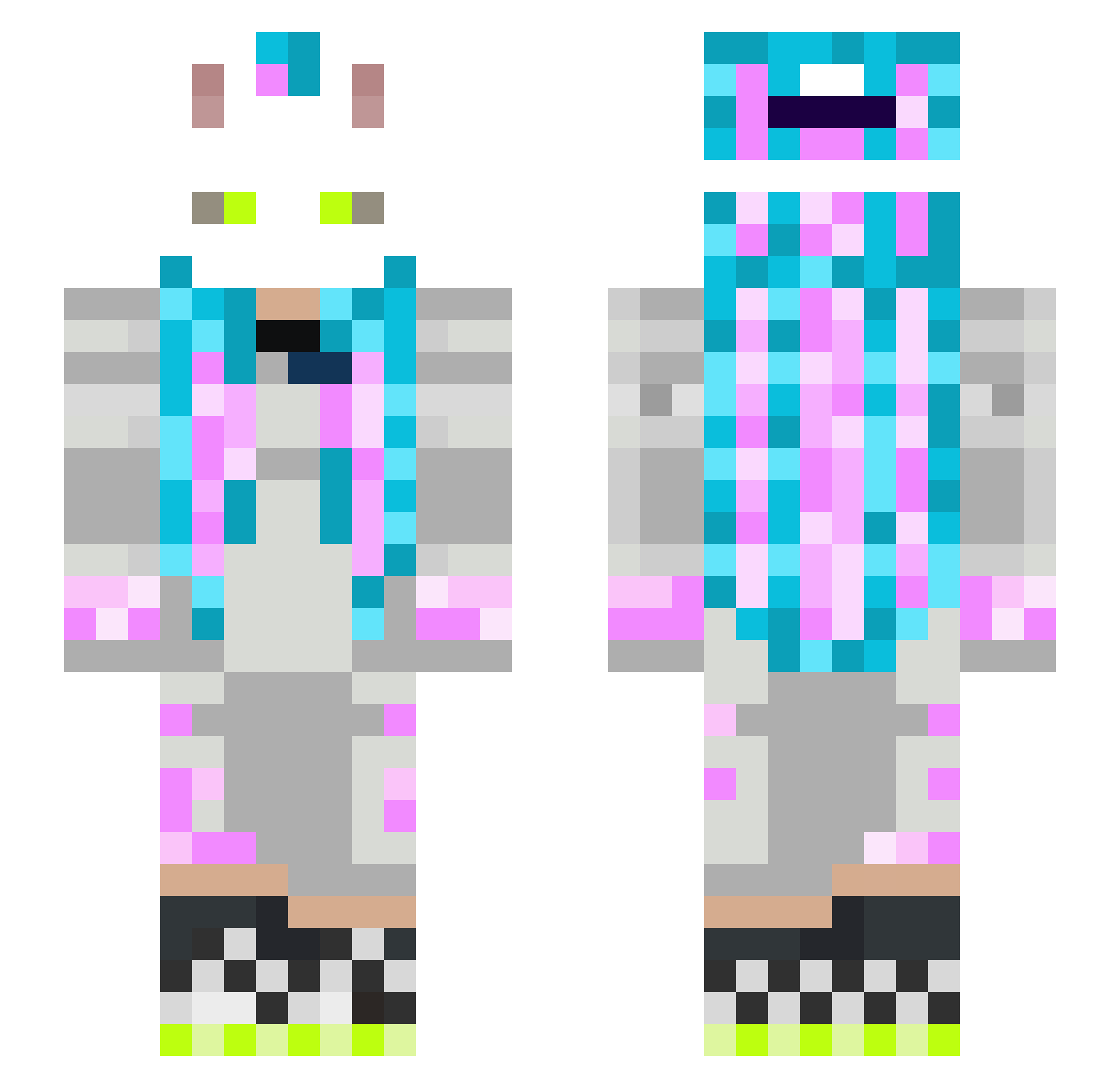 katsilv90 Minecraft skin, front and back view
