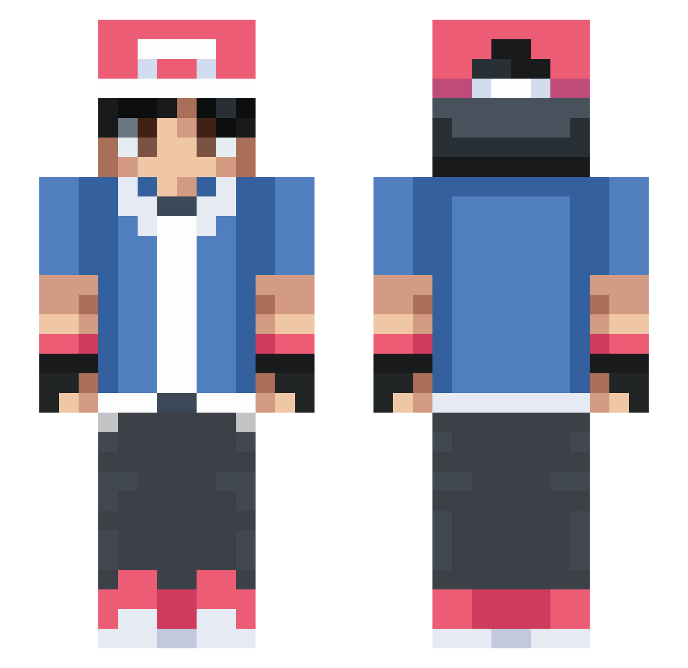Ayneris Minecraft skin, front and back view