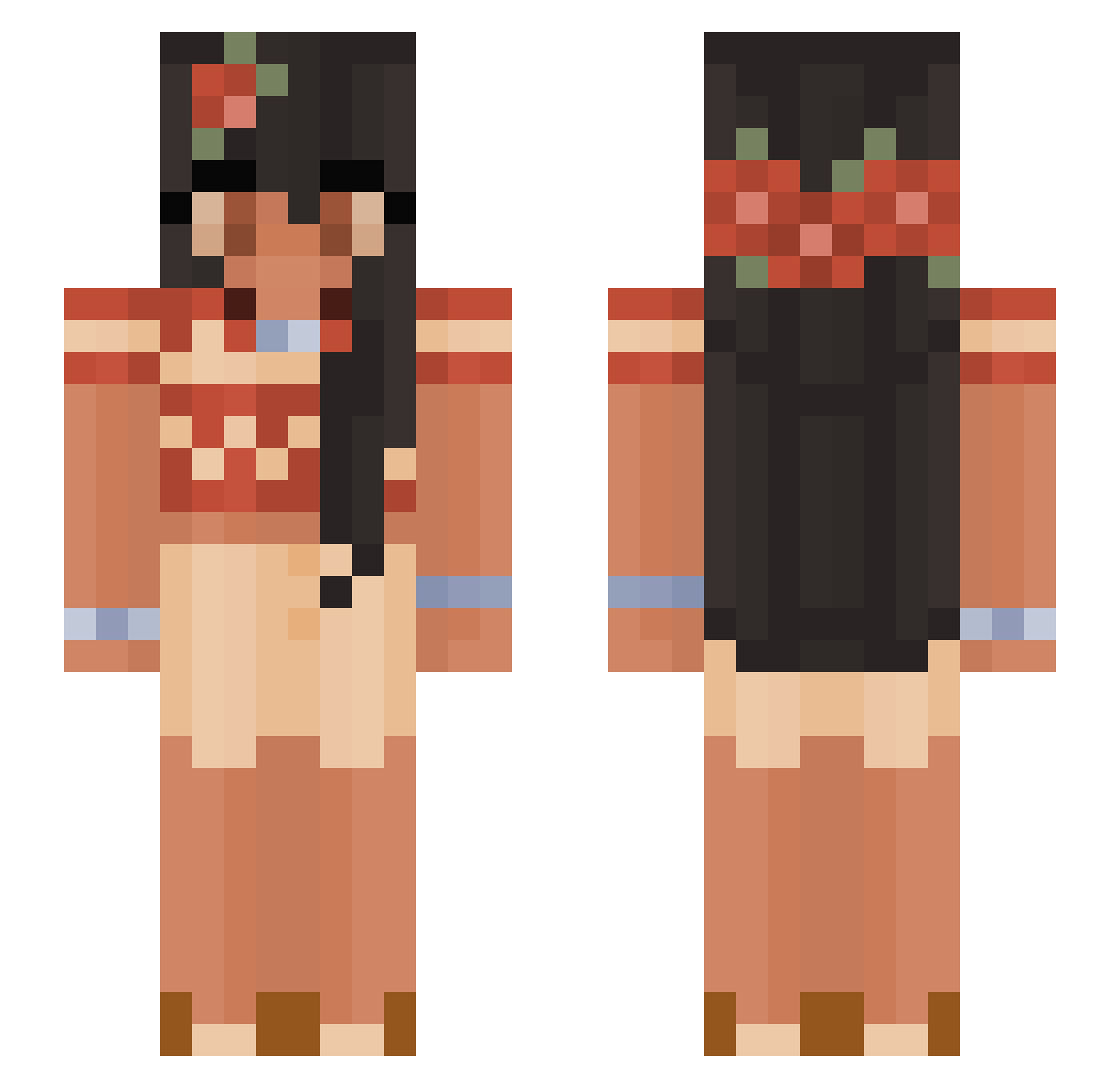 Enols Minecraft skin, front and back view