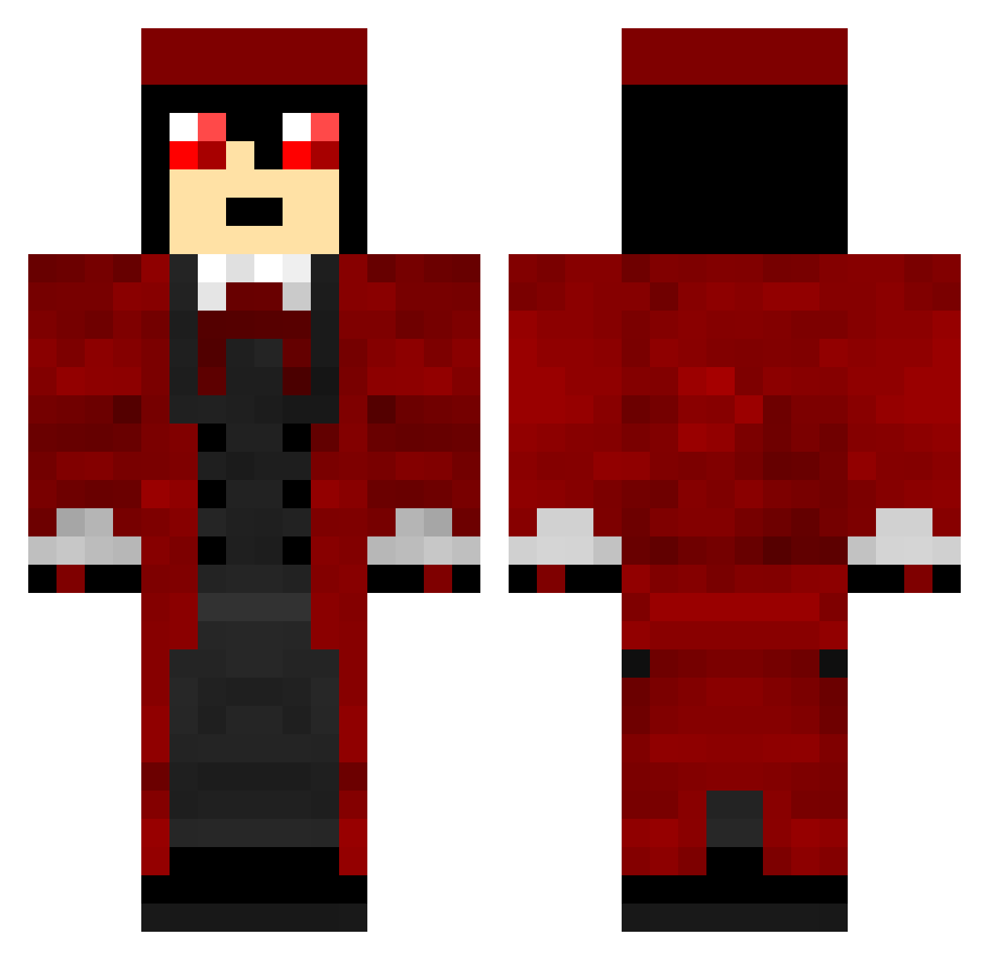 Raiveur Minecraft skin, front and back view