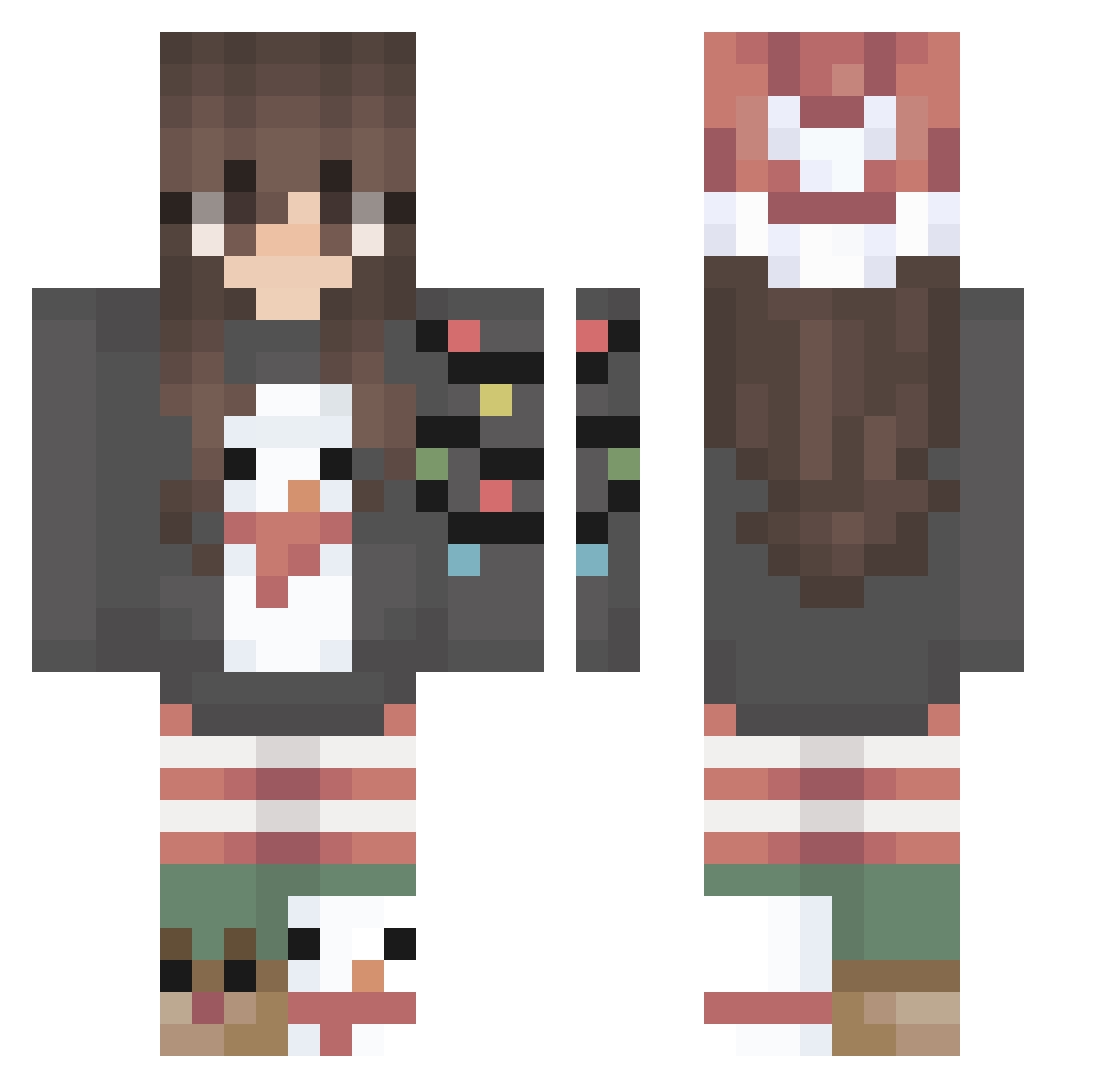 Adeline Minecraft skin, front and back view